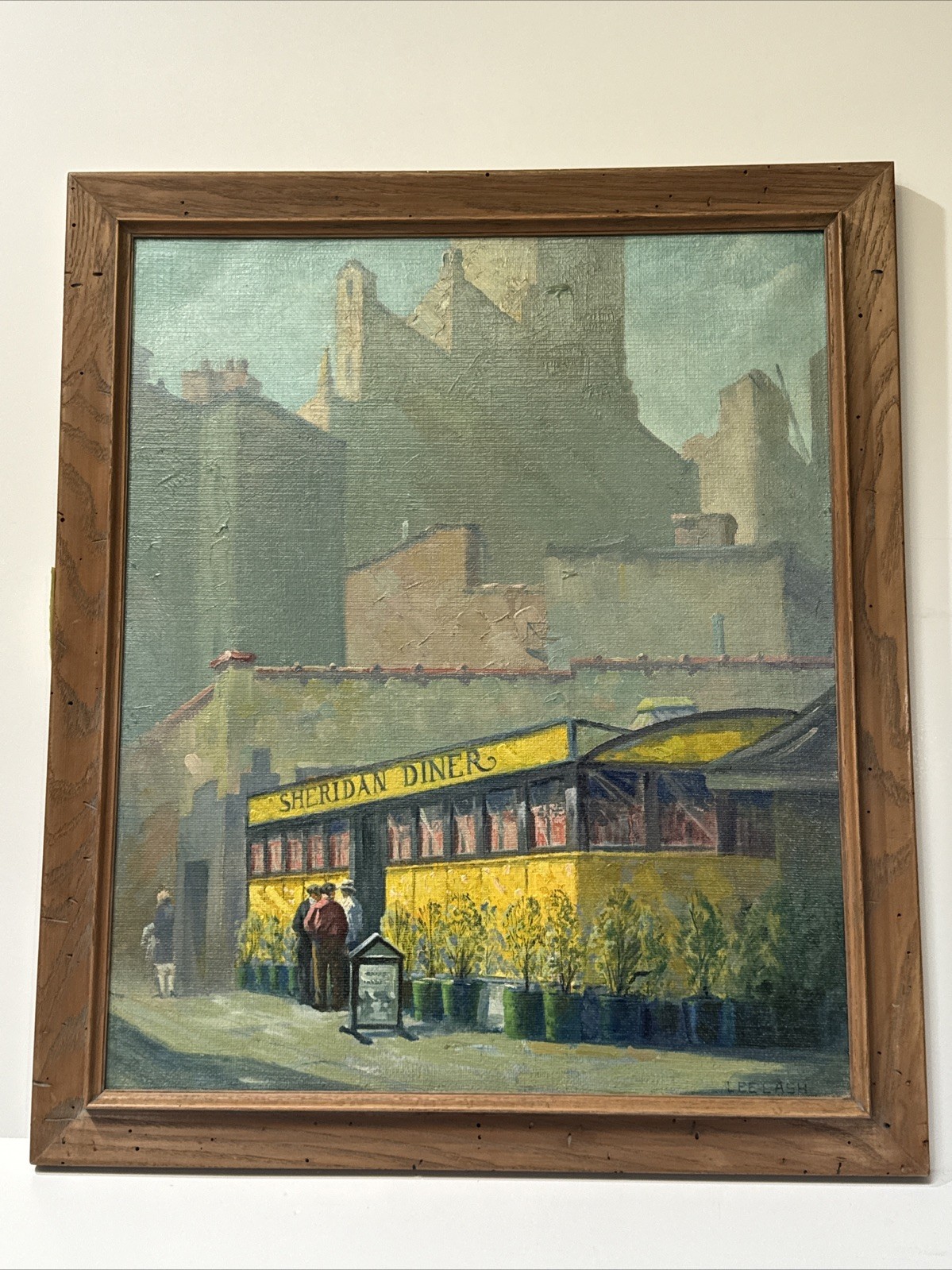 Lee Lash Painting Wpa American Regionalism Urban City Streets Impressionist NY