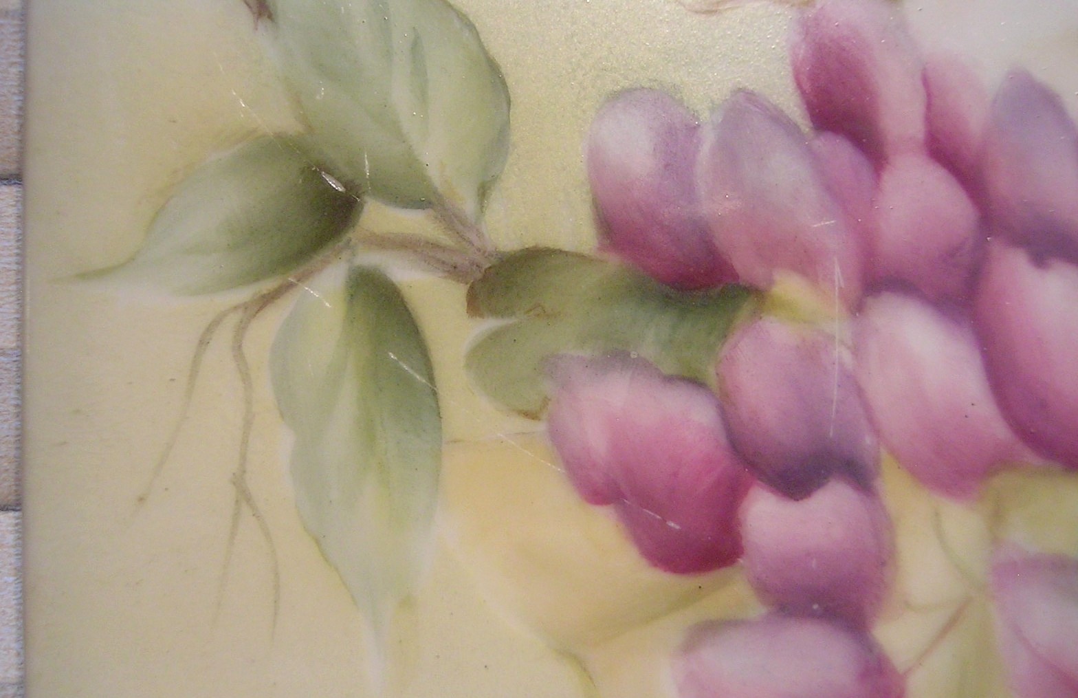 Vintage Porcelain Hand Painted Plaque Fairies Lovers Signed