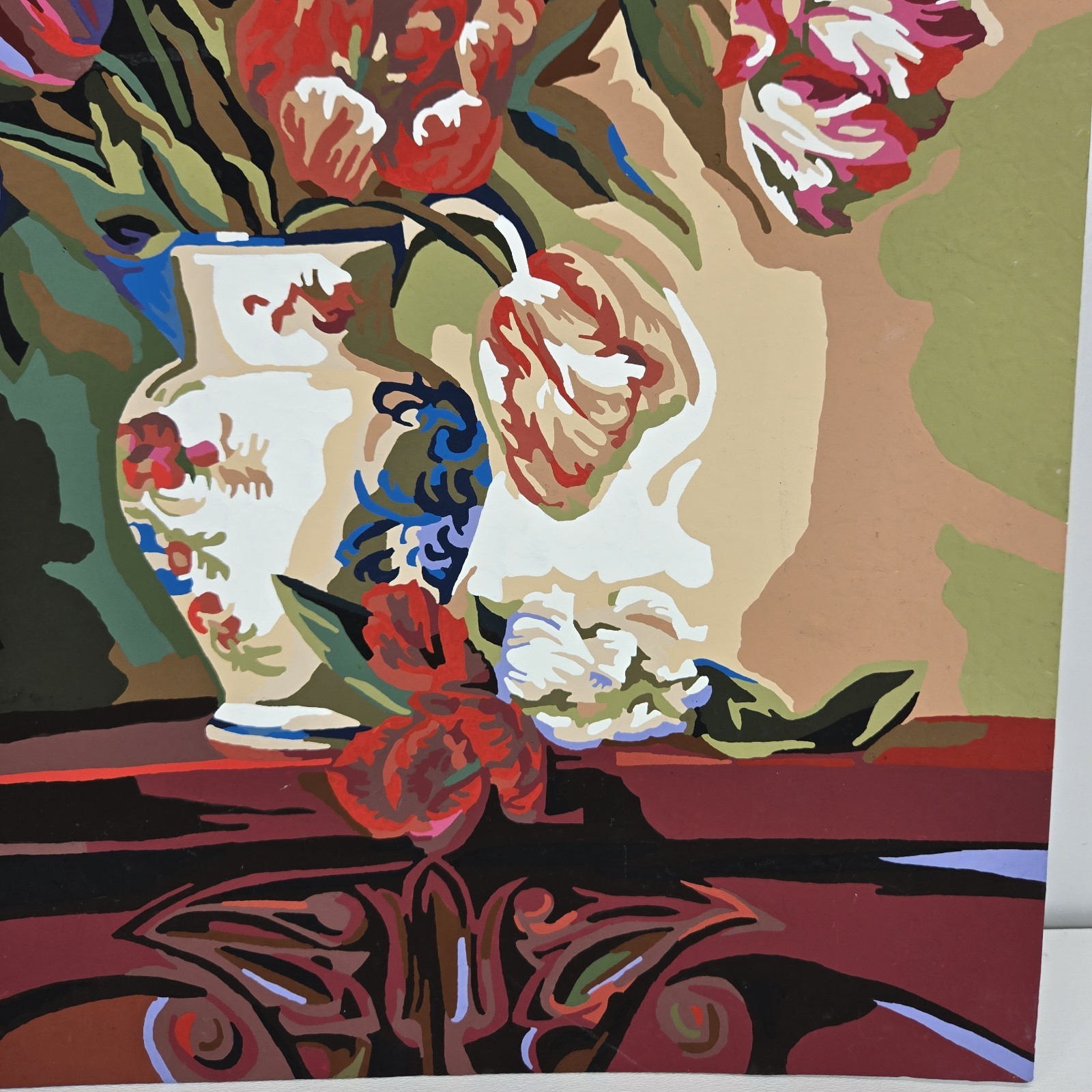Tulips On Parade Finished Acrylic Painting Paint By Number 16×20 Still Life