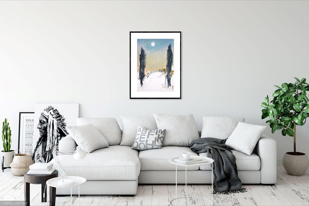 Original landscape acrylic on canvas by Italian artist