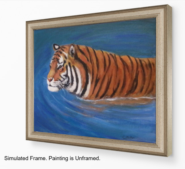Tiger Original Painting 8×10 Big Cat Wildlife Animal Modern Wall Art