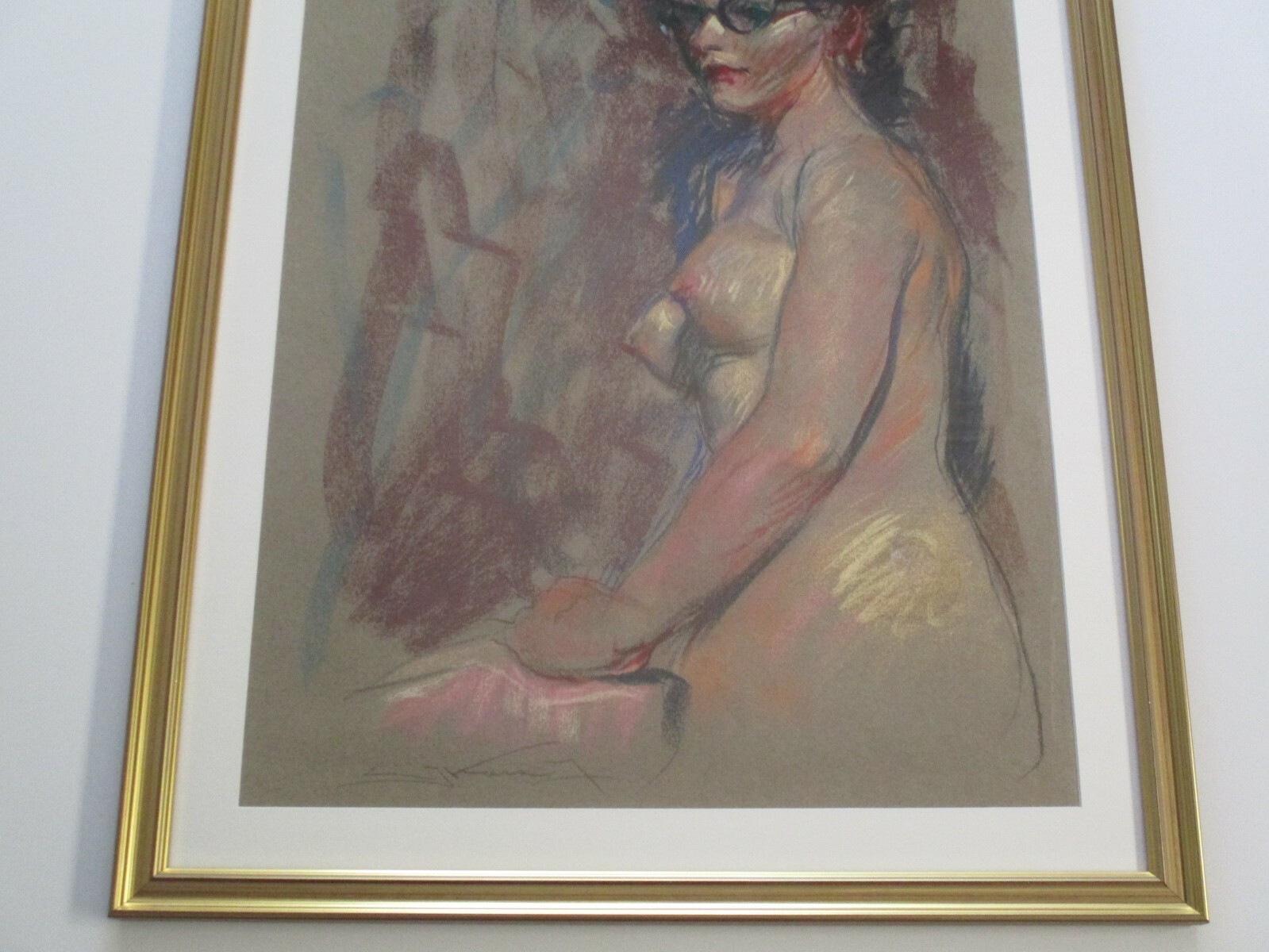 FINEST EMIL KOSA DRAWING Antique Woman FEMALE MODEL WITH GLASSES AMERICAN