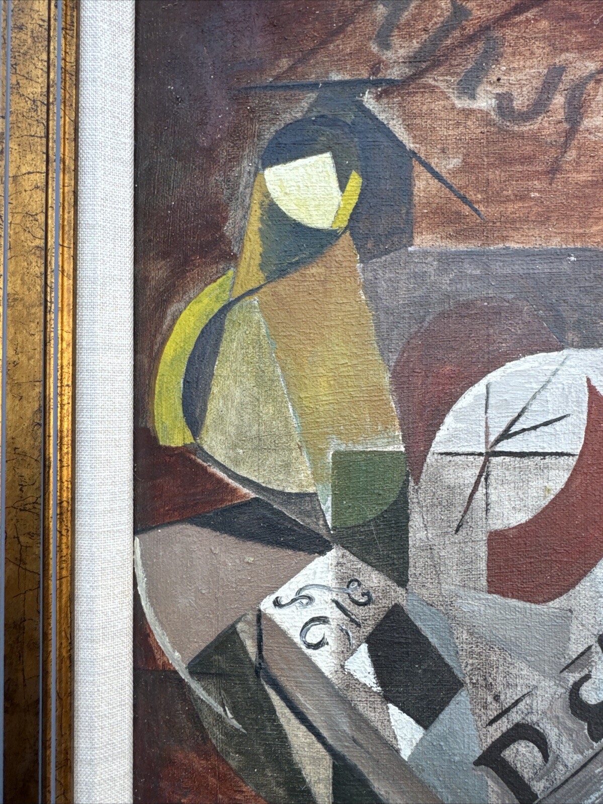 MID CENTURY CUBISM PAINTING BY ROBERT GILMORE GEOMETRIC ABSTRACT MODERNISM SMALL