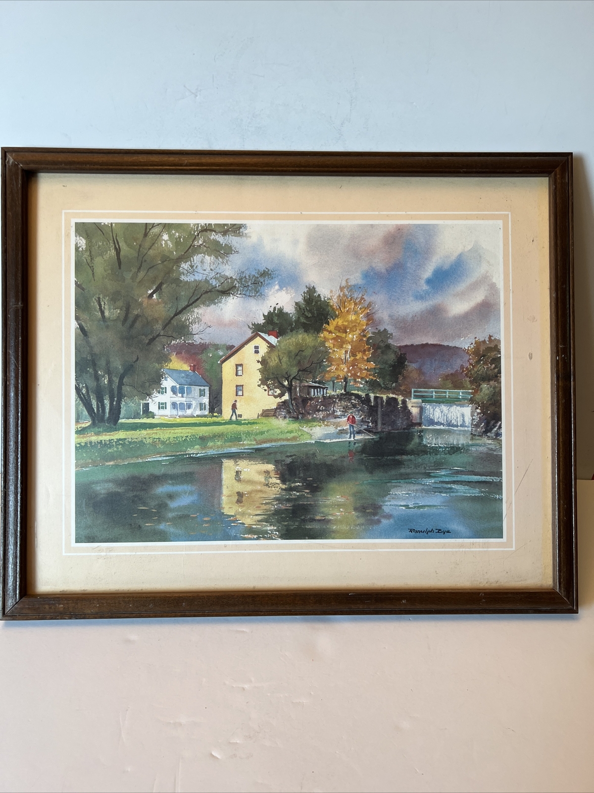 Ranulph Bye Signed Watercolor Print Matted/Shatterprf Frame 21x17x1 Made In USA.