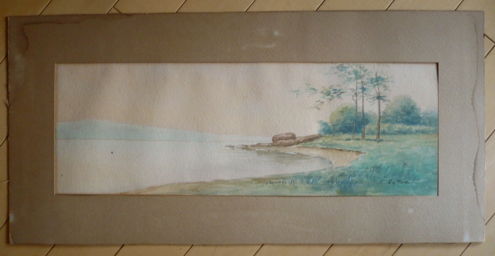 GEORGE MORTON, LISTED BRITISH ANTIQUE OLD WATERCOLOR LANDSCAPE 1900 era PAINTING