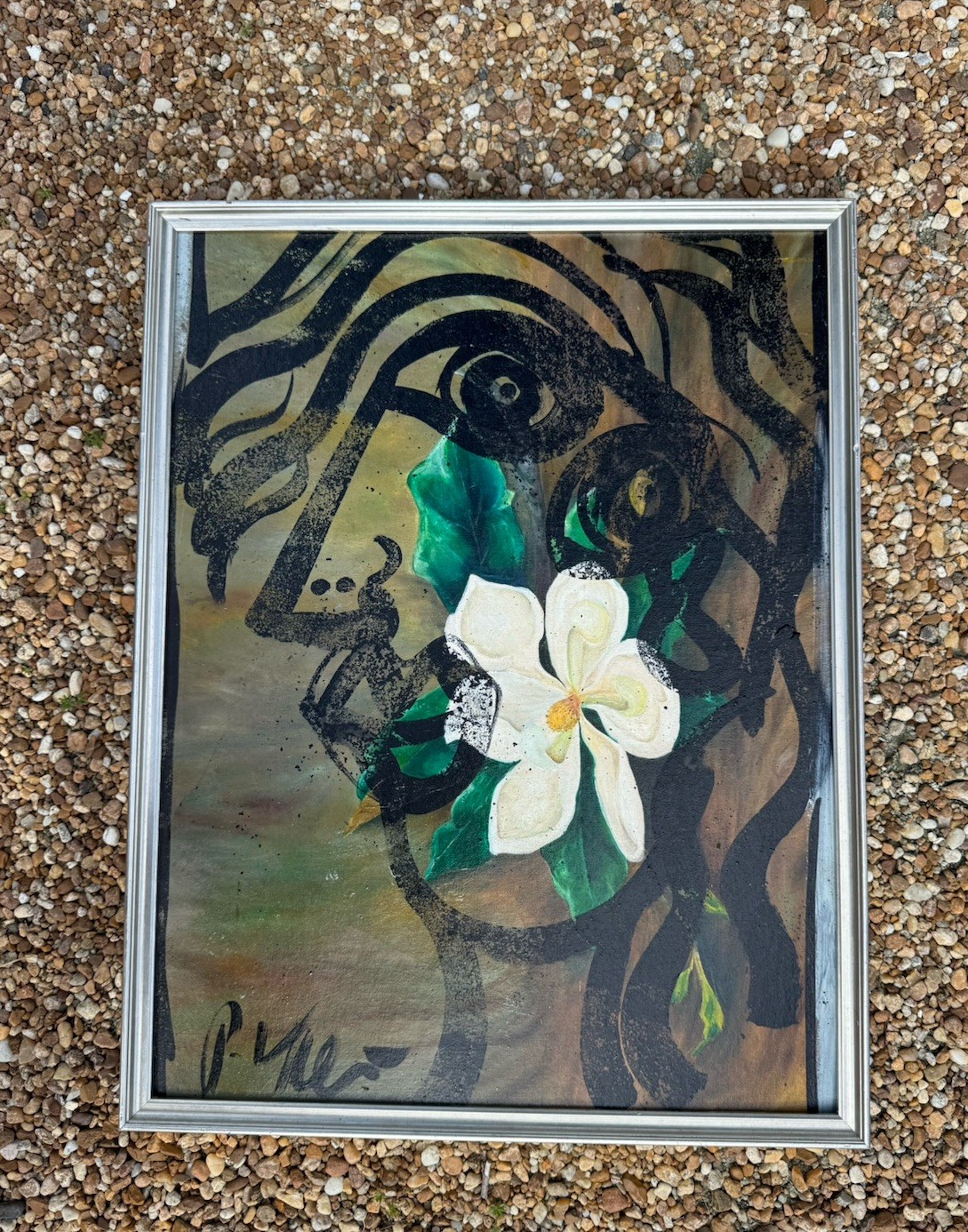 Peter Robert Keil Unique Framed Painting 26+20”