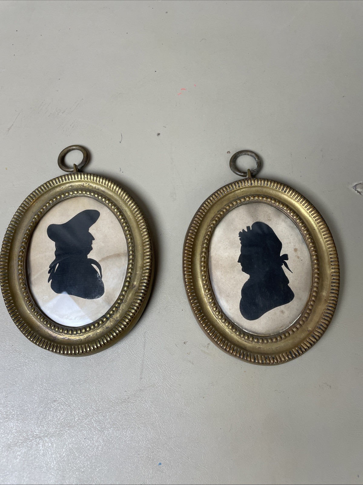 2 Antique Early 1800s SILHOUETTE’S in Period Frames ENGLAND
