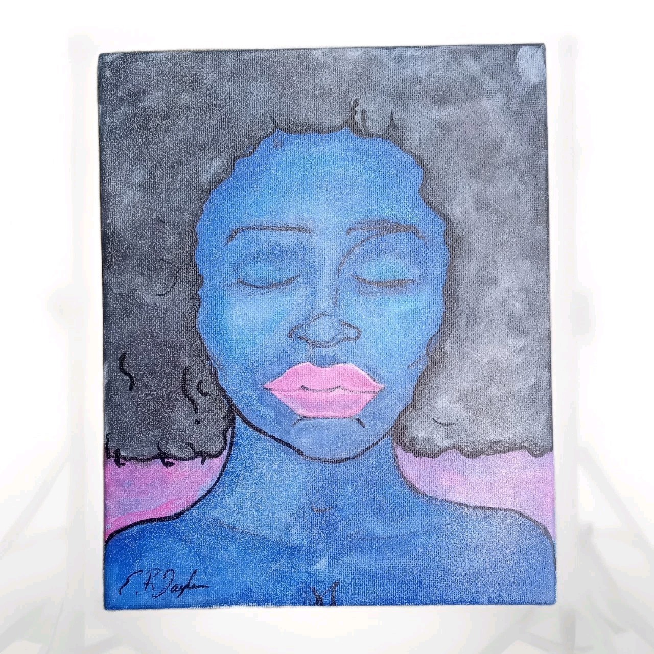 Shadowed Beauty In The Night Original Art By E.R.Taylor, Hand Painted