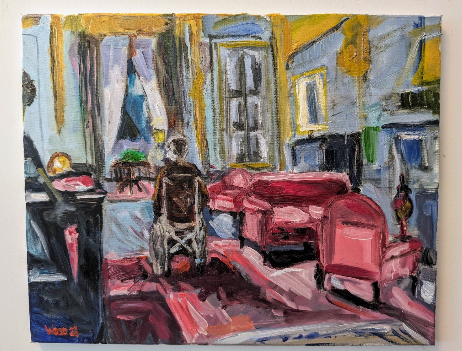 Original Oil Painting On Canvas 16×20 «Reazione A Catena» Bay Of Blood 1971