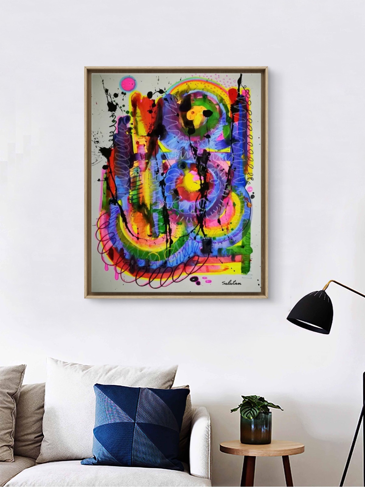 Painting Abstract Artwork Acrylic on paper 58cmx78cm
