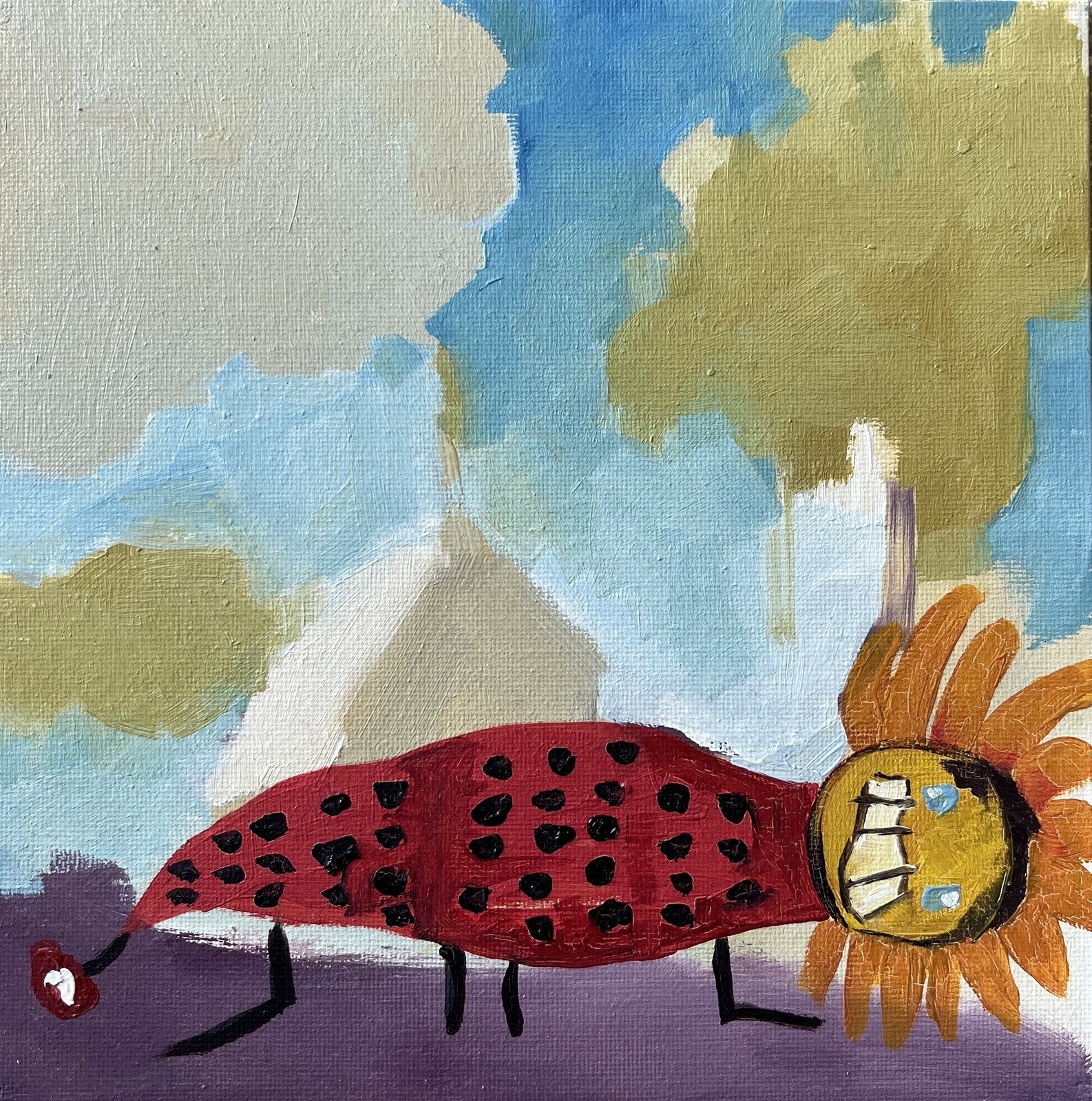 A Child’s Drawing Inspiration Source OOAK Original Oil Painting Small Works