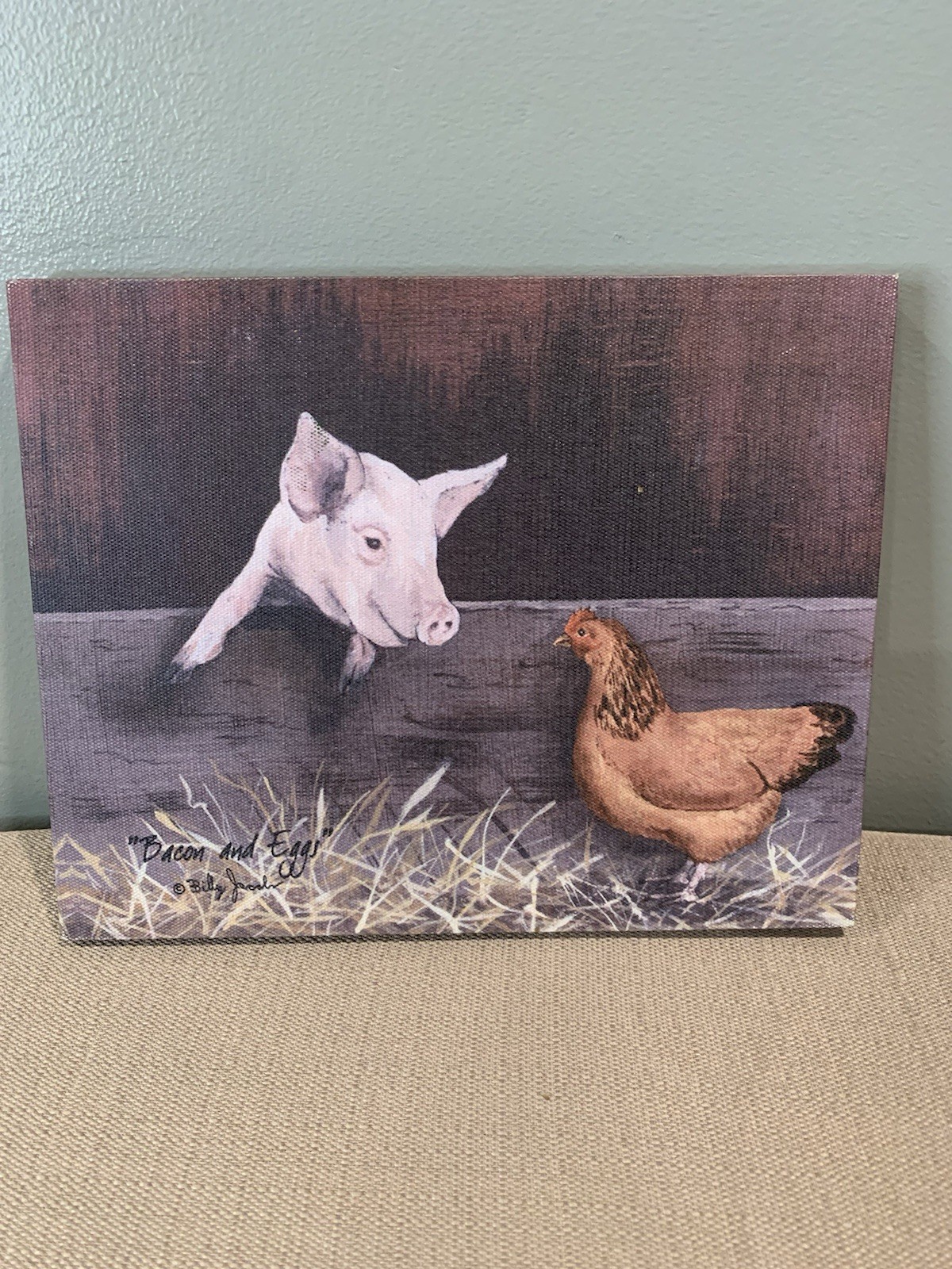 Billy Jacob’s “Bacon And Eggs” 8×10 Canvas Painting Wall Art