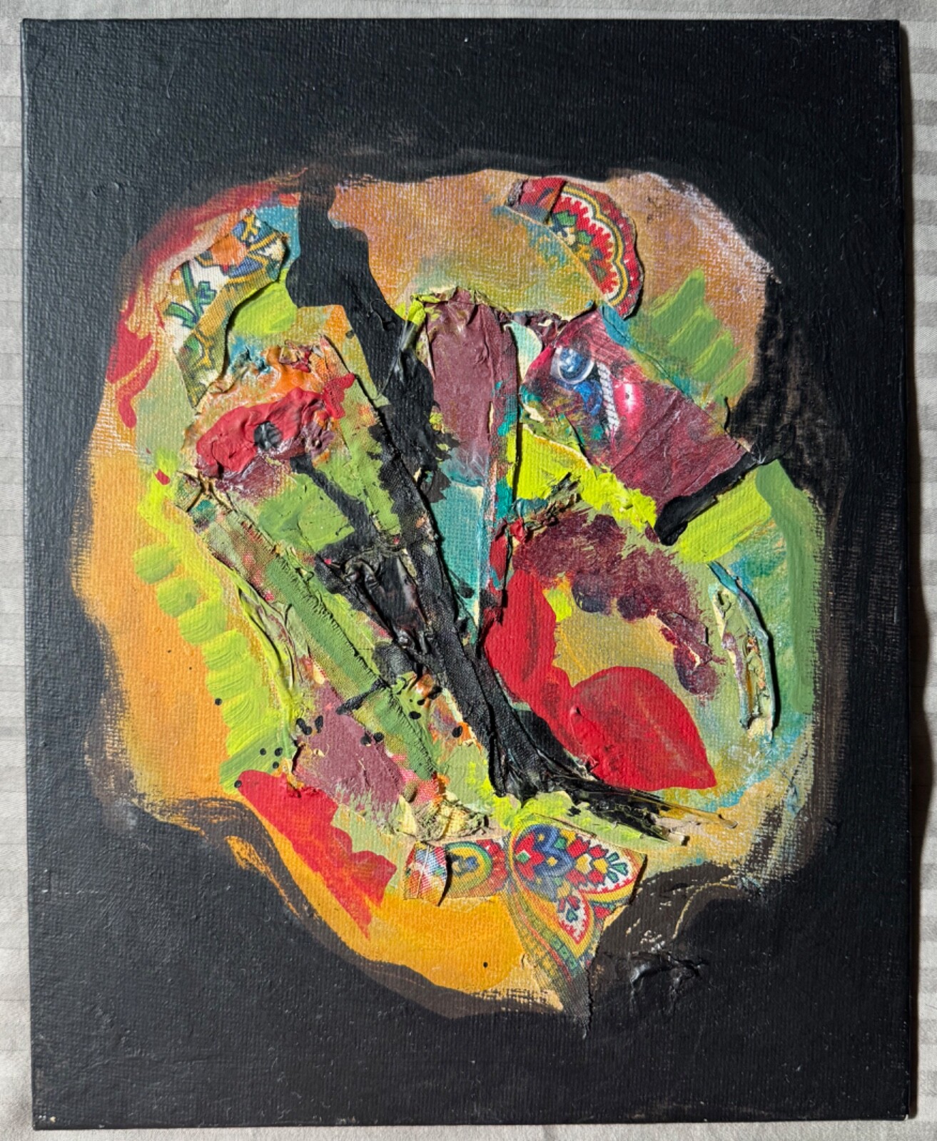 Contemporary Mixed Media Multi-Color Abstract Acrylic Painting Modern Art – G