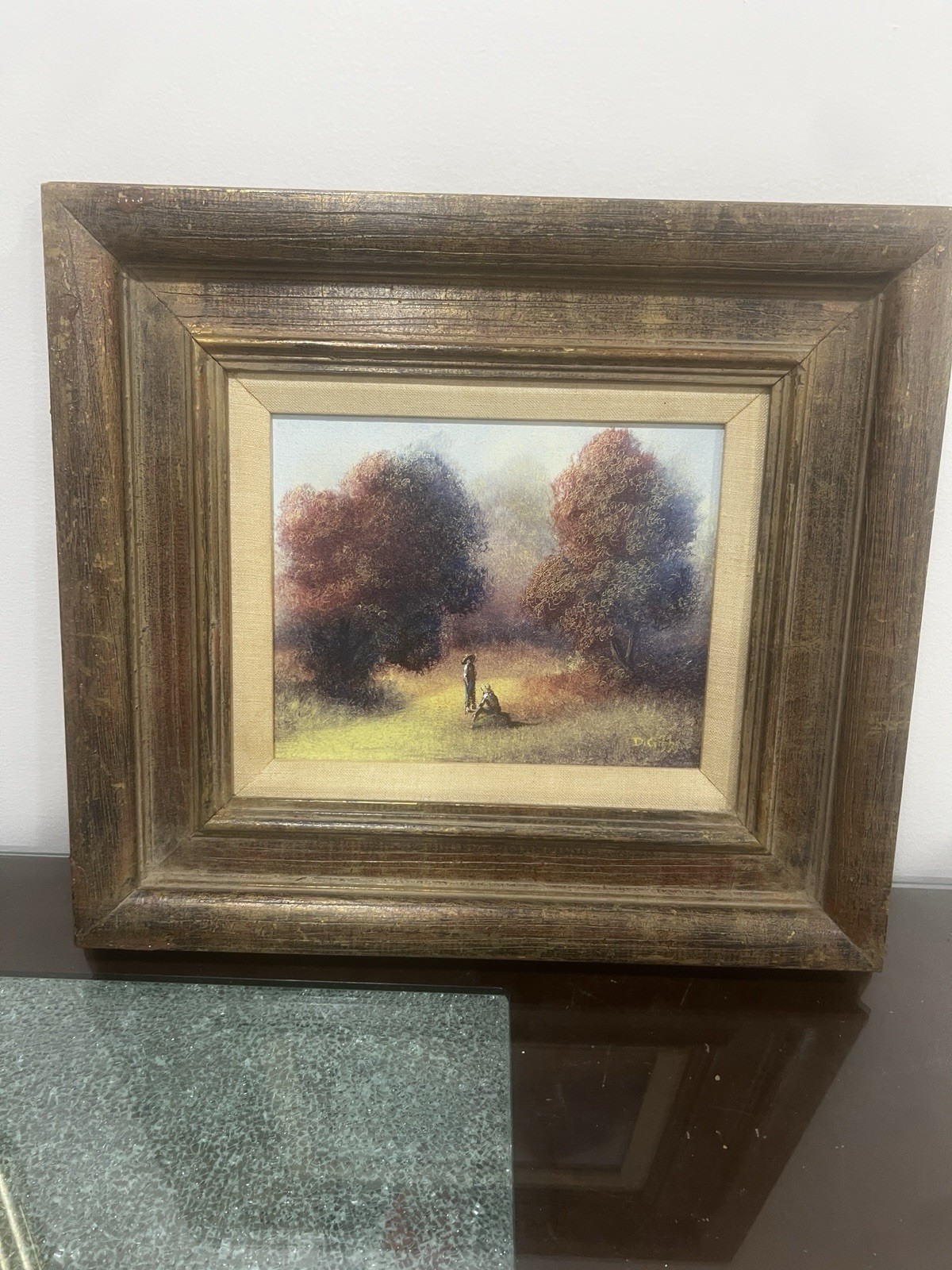 Landscape Oil Painting Garden Peace Greens Framed Original Signed