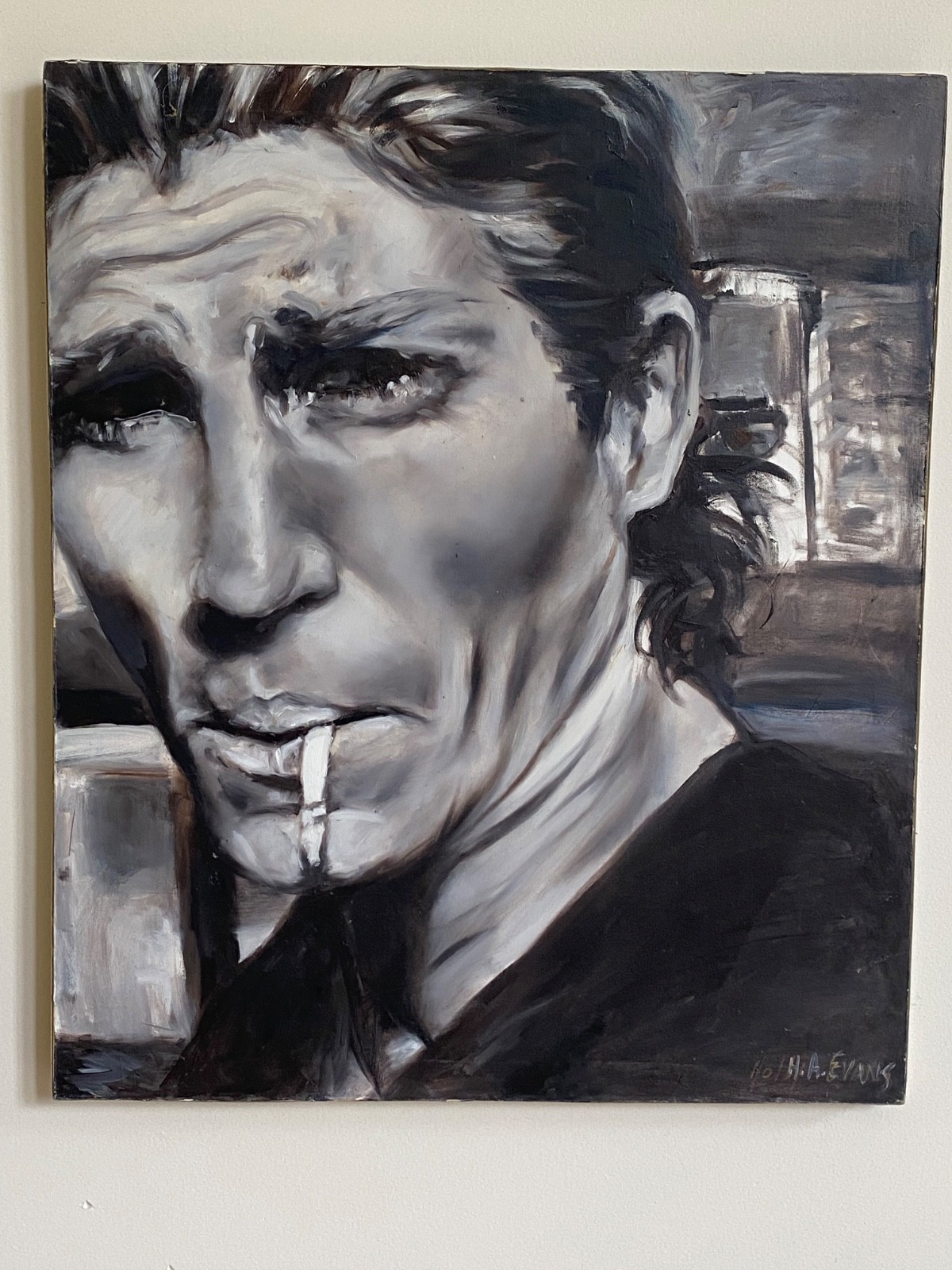 Original H.A. Evans Expressionist Portrait Painting 30×42 Minneapolis Gallery