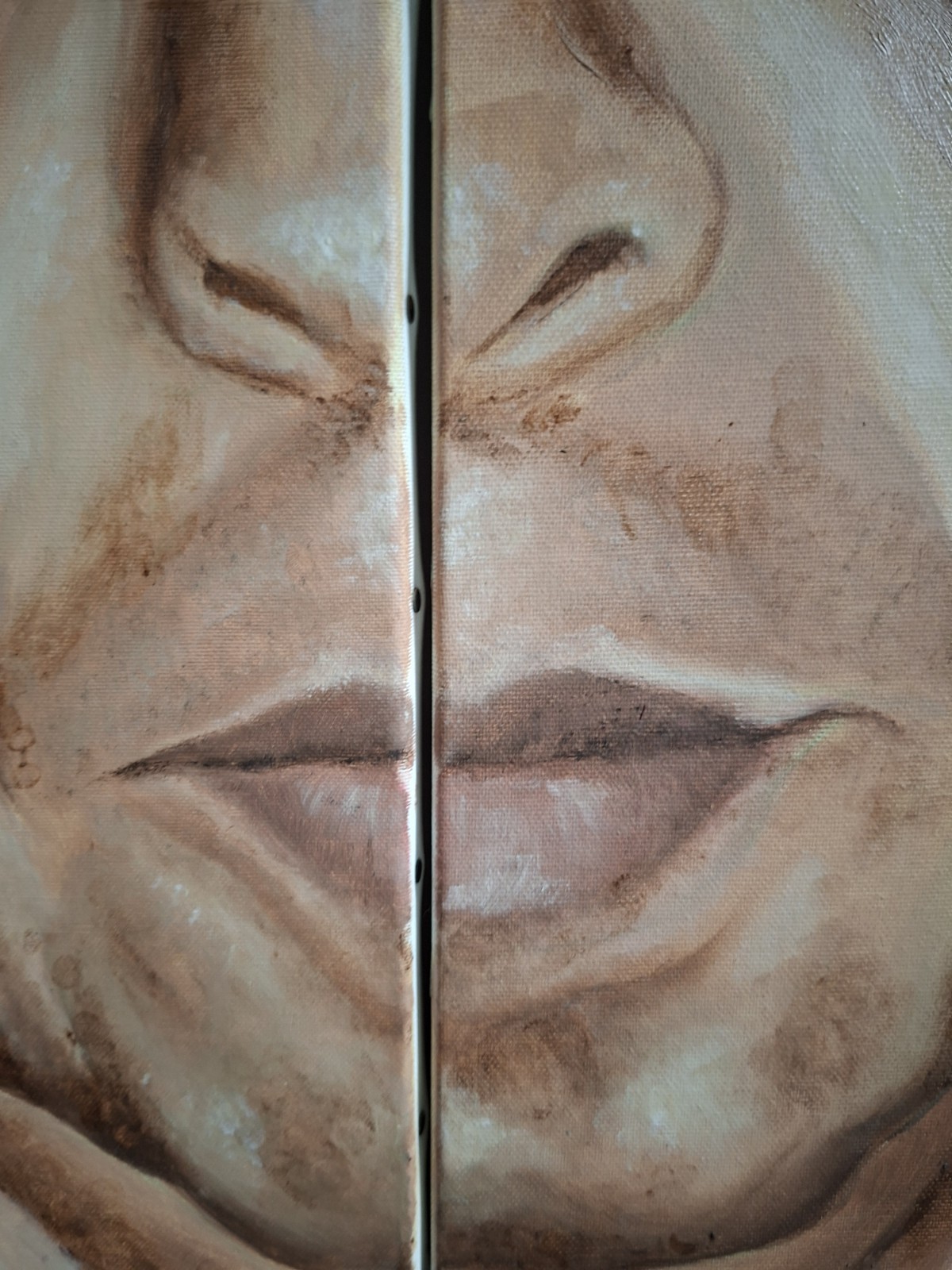 Oil Painting Abstract Expressionism Original Artwork On Canvas Portrait Face