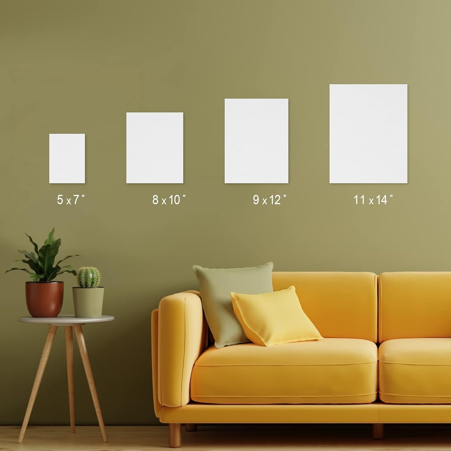 Artist-Quality 24 Canvas Panels – 100% Cotton, Multiple Sizes for Creativity
