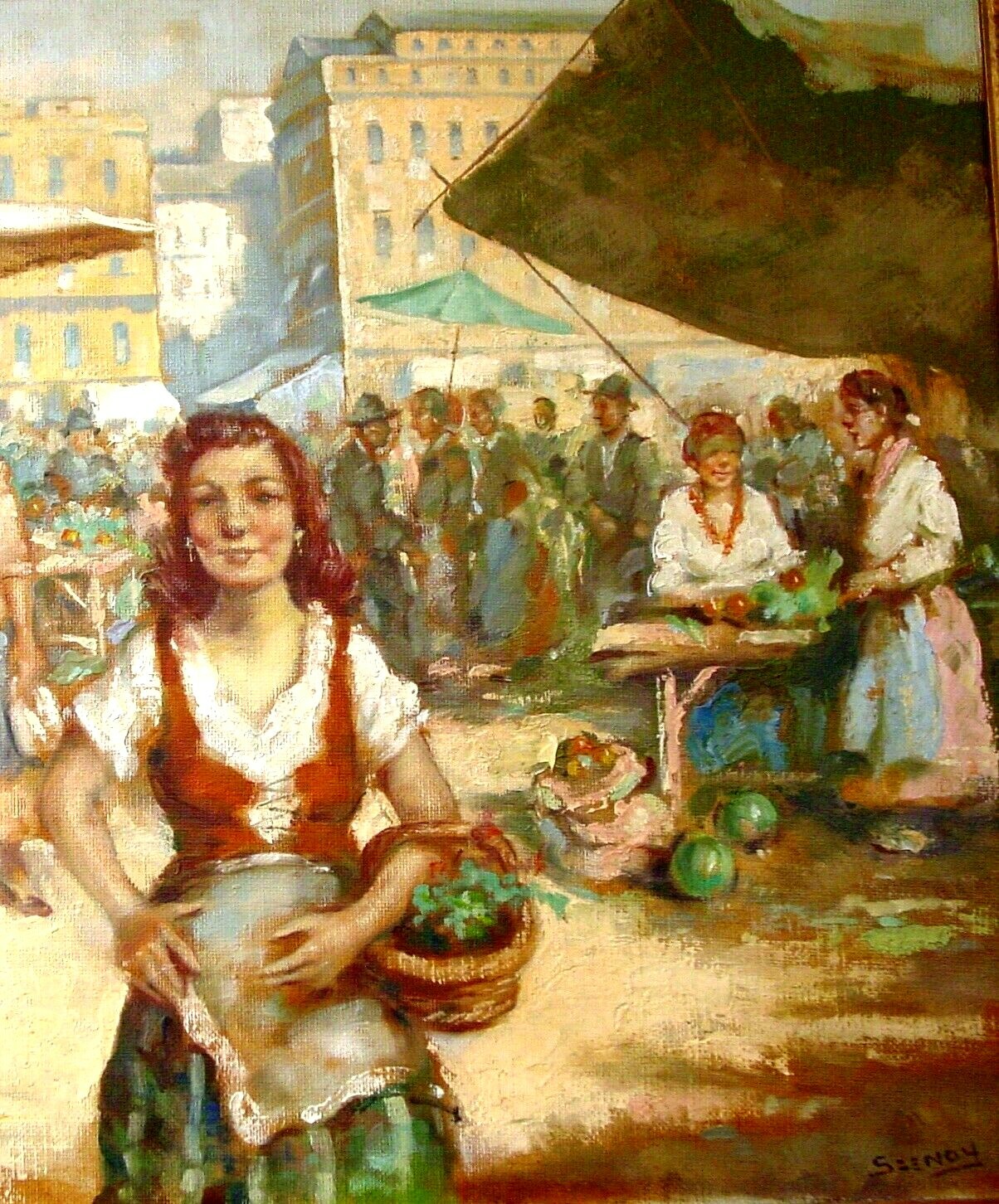 LISTED HUNGARIAN ARTIST ARISZTID SZENDY 1903-1972 FINE ORIGINAL OIL PAINTING