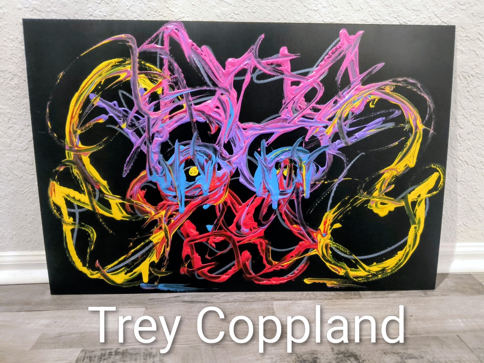 Trey Coppland, Molly Abstract Acrylic Painting, 20+30 in, 2026, Signed