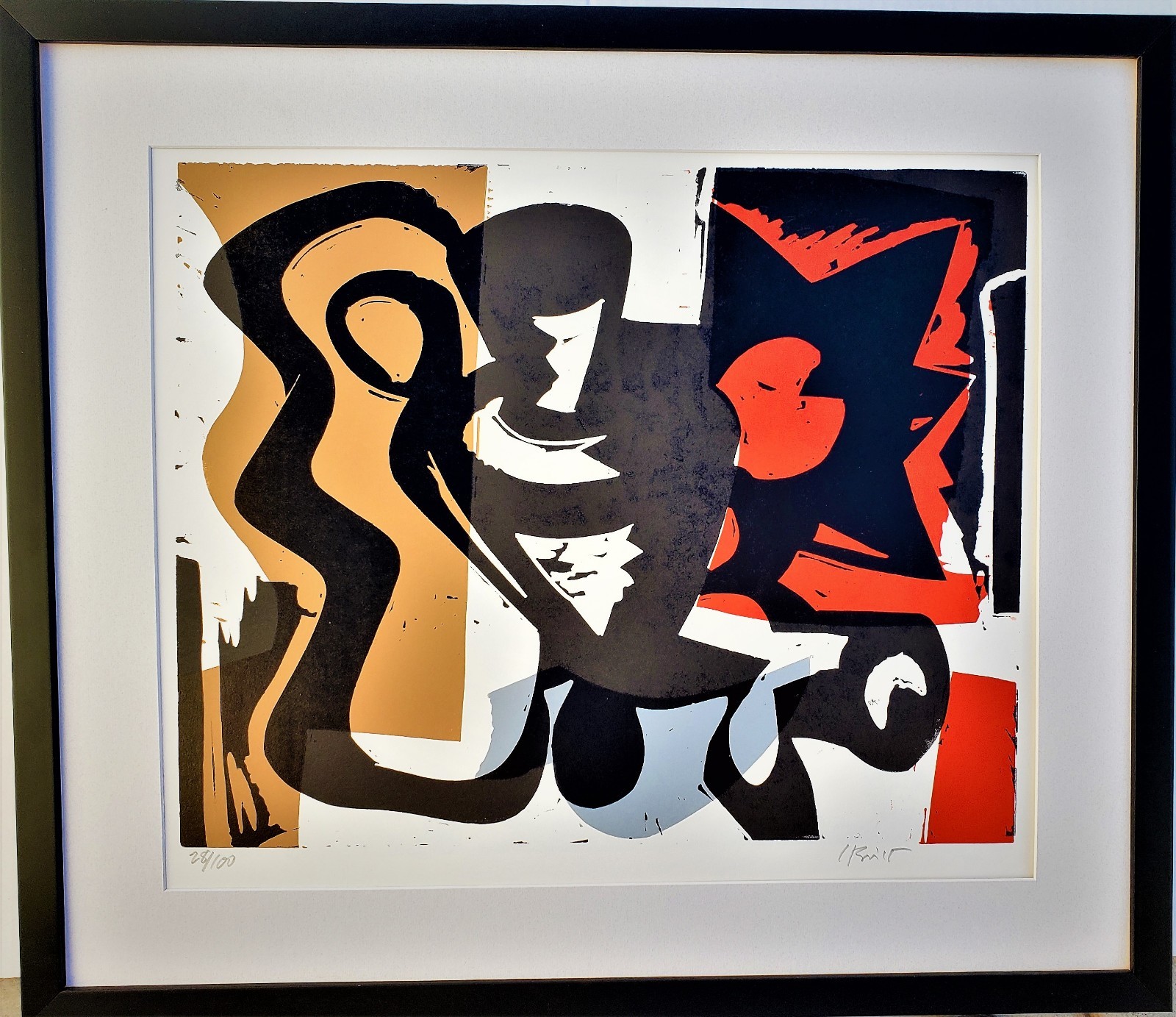 CHARLIE HEWITT Pencil Signed Original Mid-Century Color Woodcut Ltd. Edition