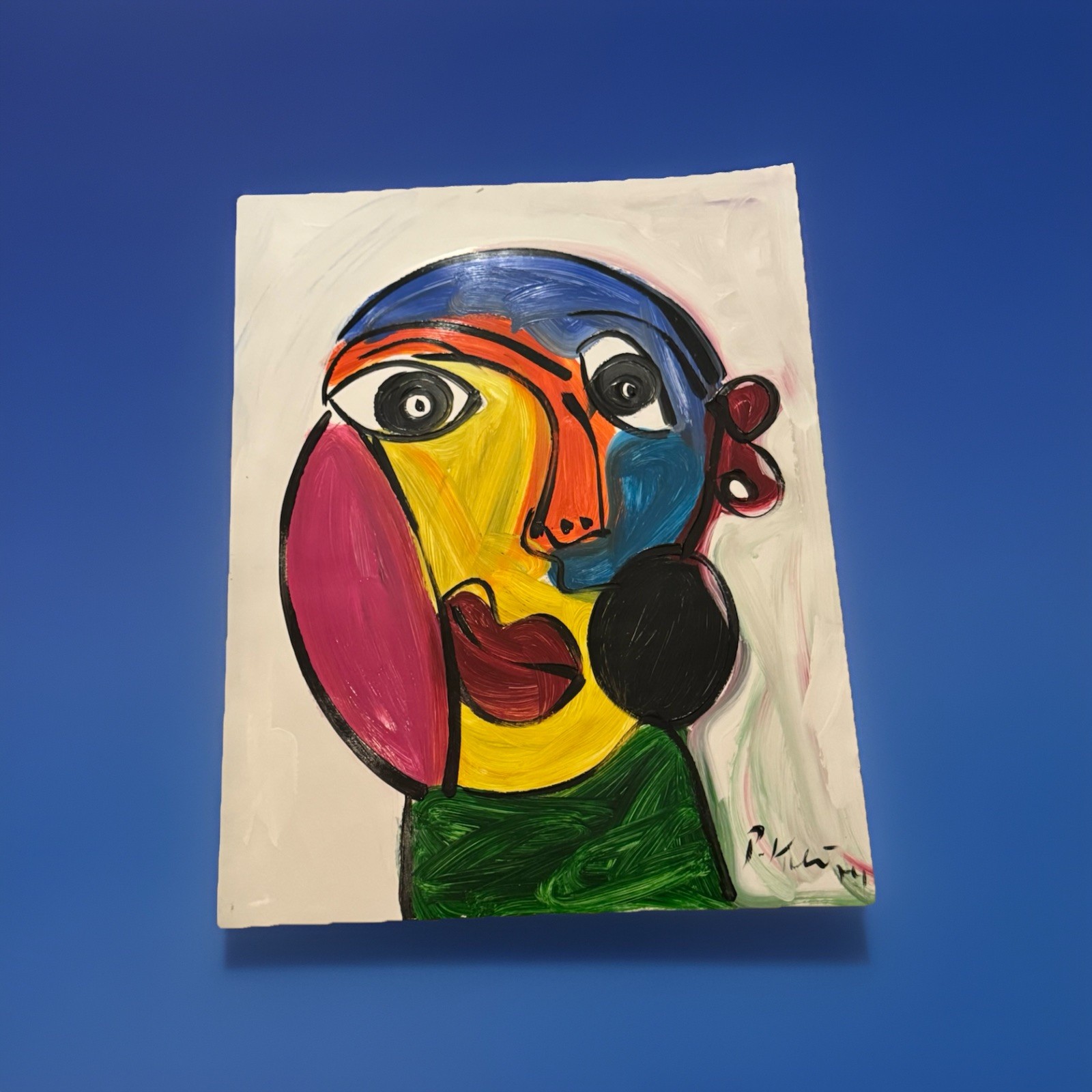 Peter Keil Awesome Acrylic Painting On heavy Artist Paper Dated 1974- 22”x28”
