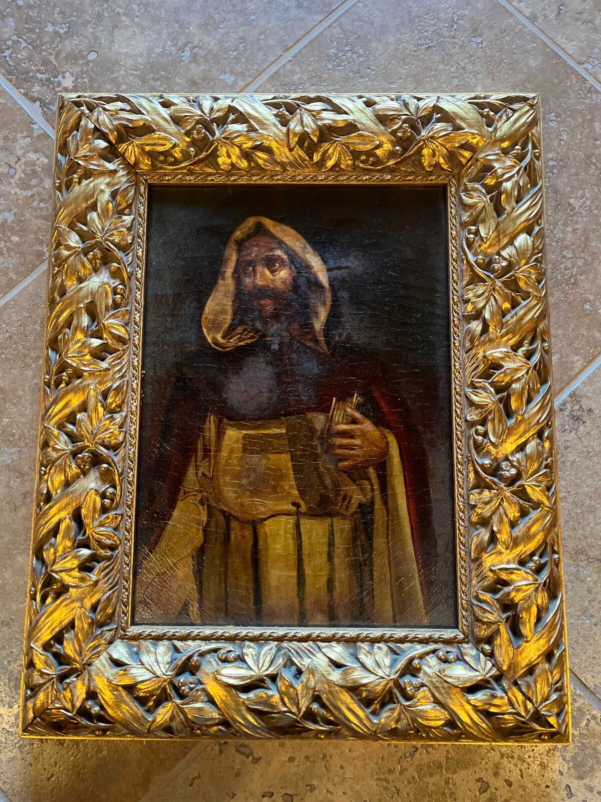 19th Century Oil on Canvas- Spanish Style- Pre-Raphaelite Painting- 23 x19.5 in