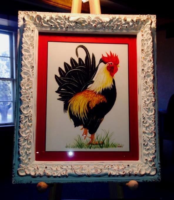 👍 ROOSTER CHICKEN WATERCOLOR ARTIST’S PROOF PRINT SIGNED NUMBERED MATTED FRAMED