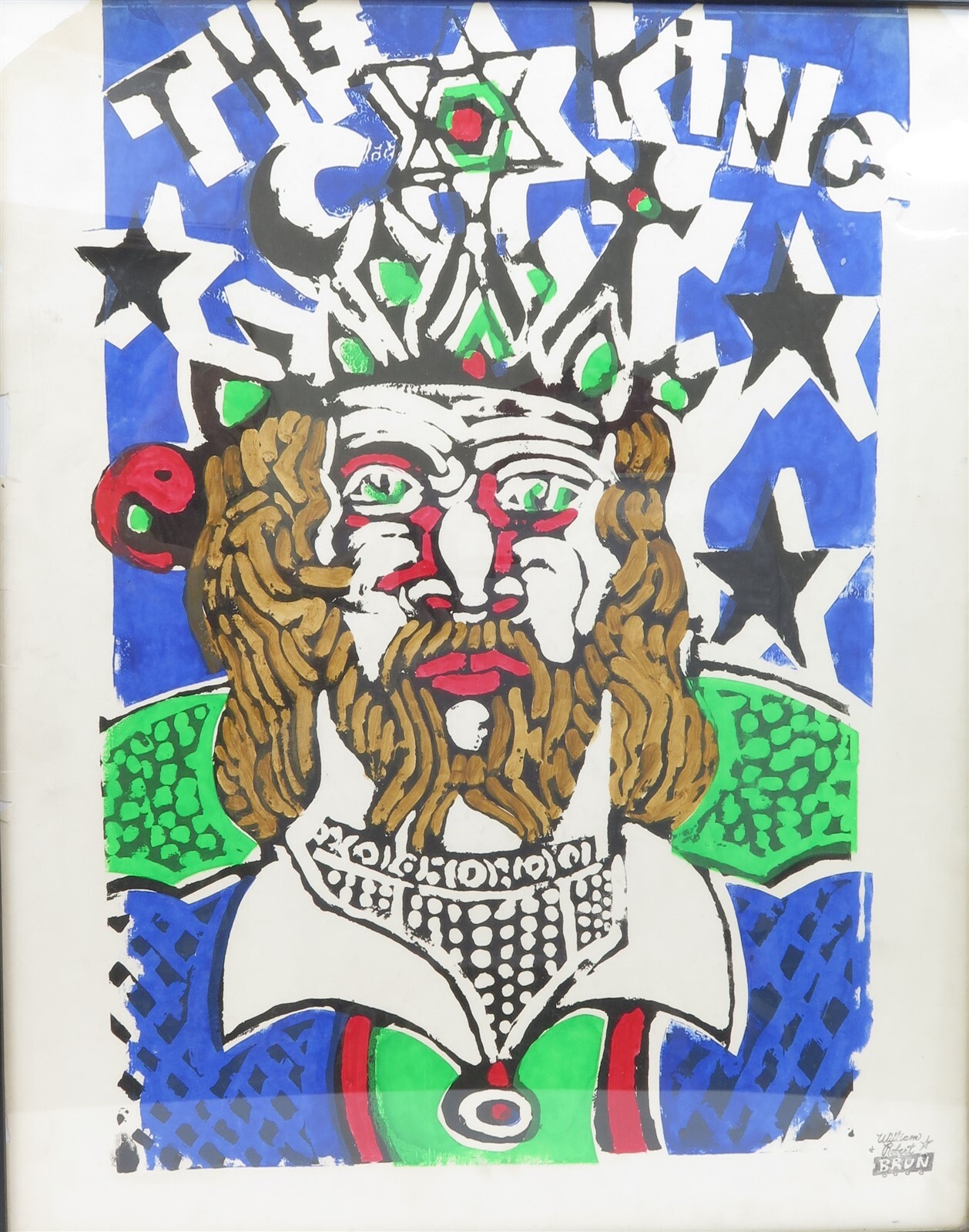 Original Artowrk «The King» by Outsider Artist William Brun 23.5″ x 29.75″