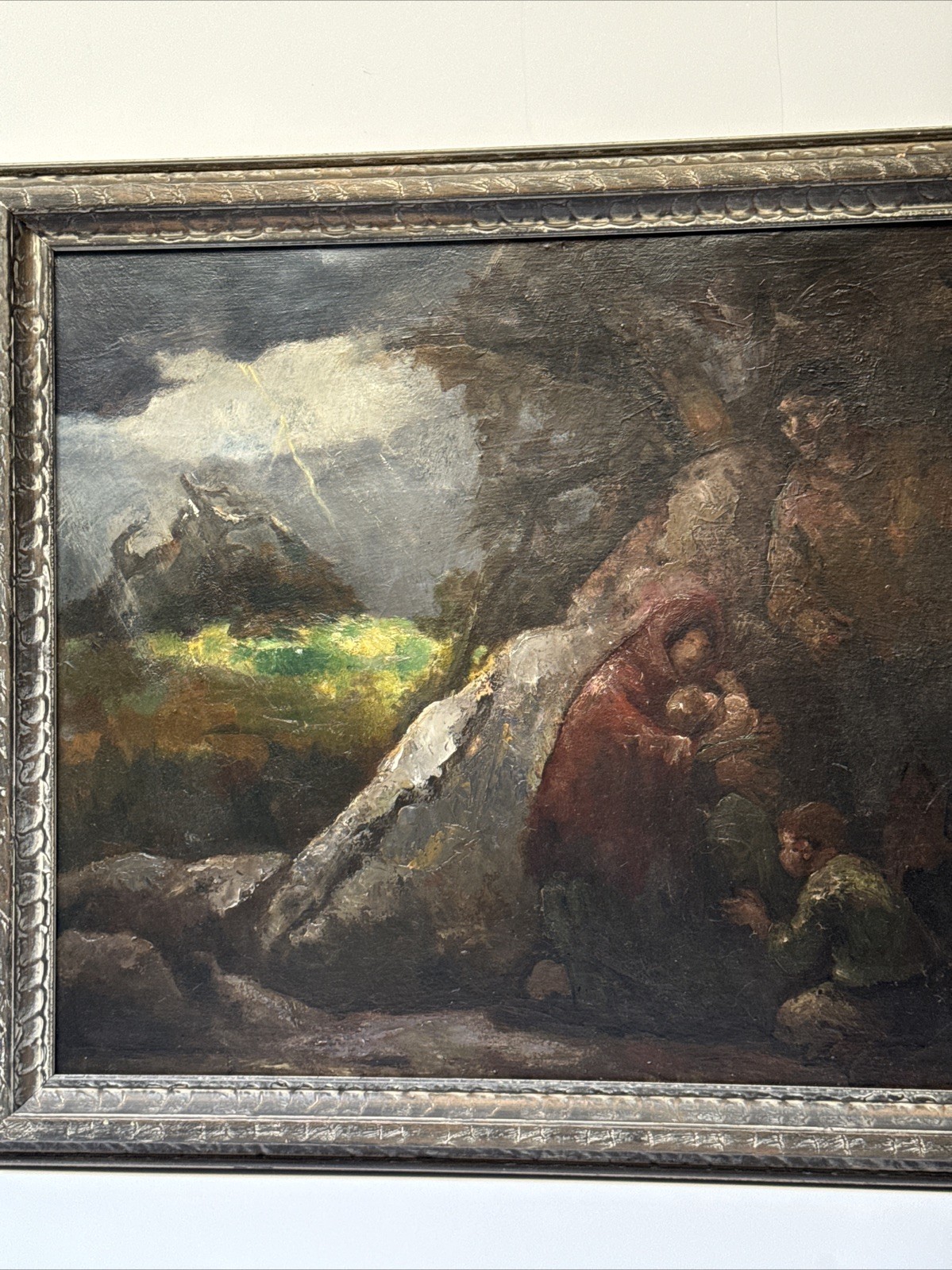 EUGENE HIGGINS PAINTING ANTIQUE EXPRESSIONIST STORM LANDSCAPE FAMILY WPA FAMOUS