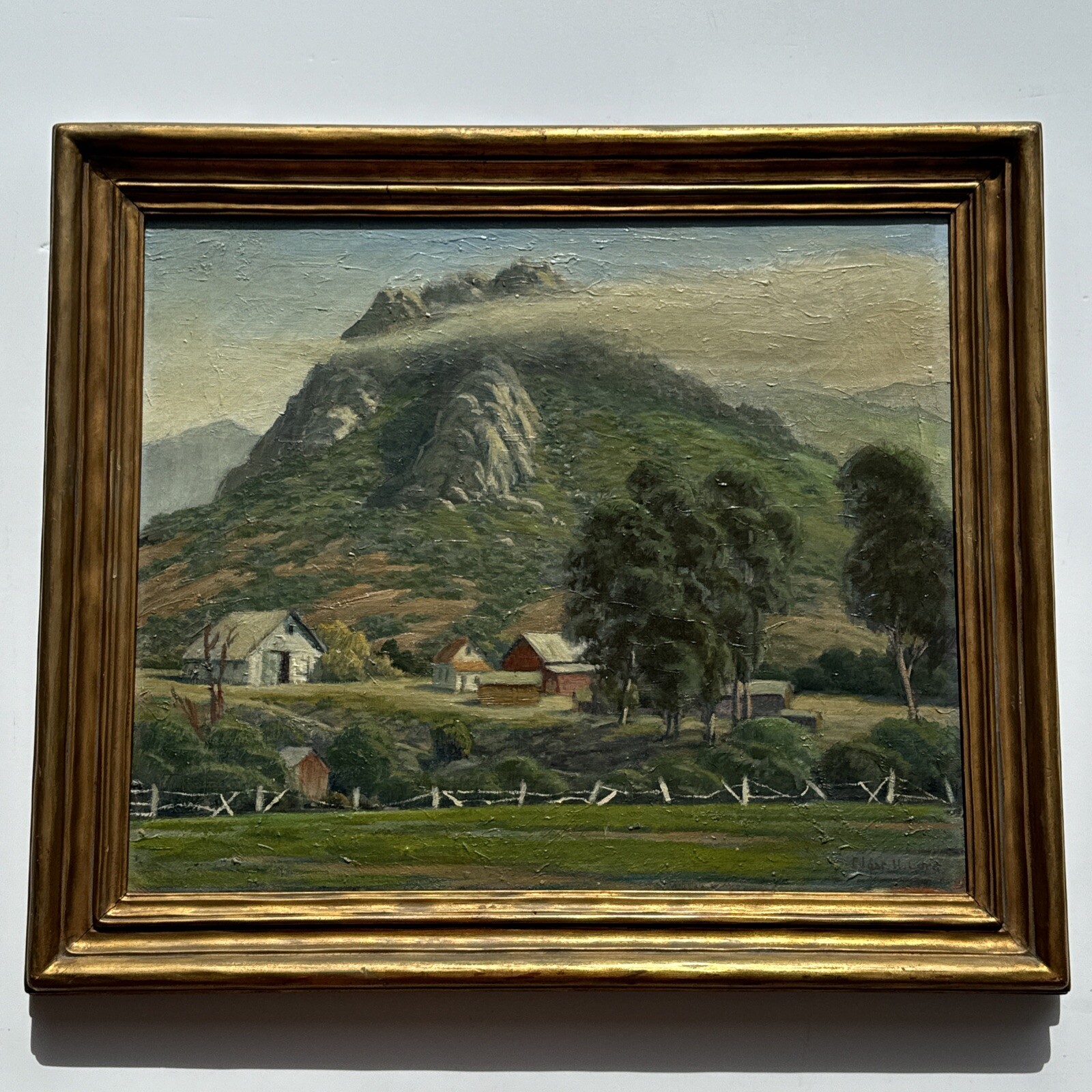 PAINTING ANTIQUE EARLY CALIFORNIA PLEIN AIR LANDSCAPE EDGAR LORE LISTED RARE OIL