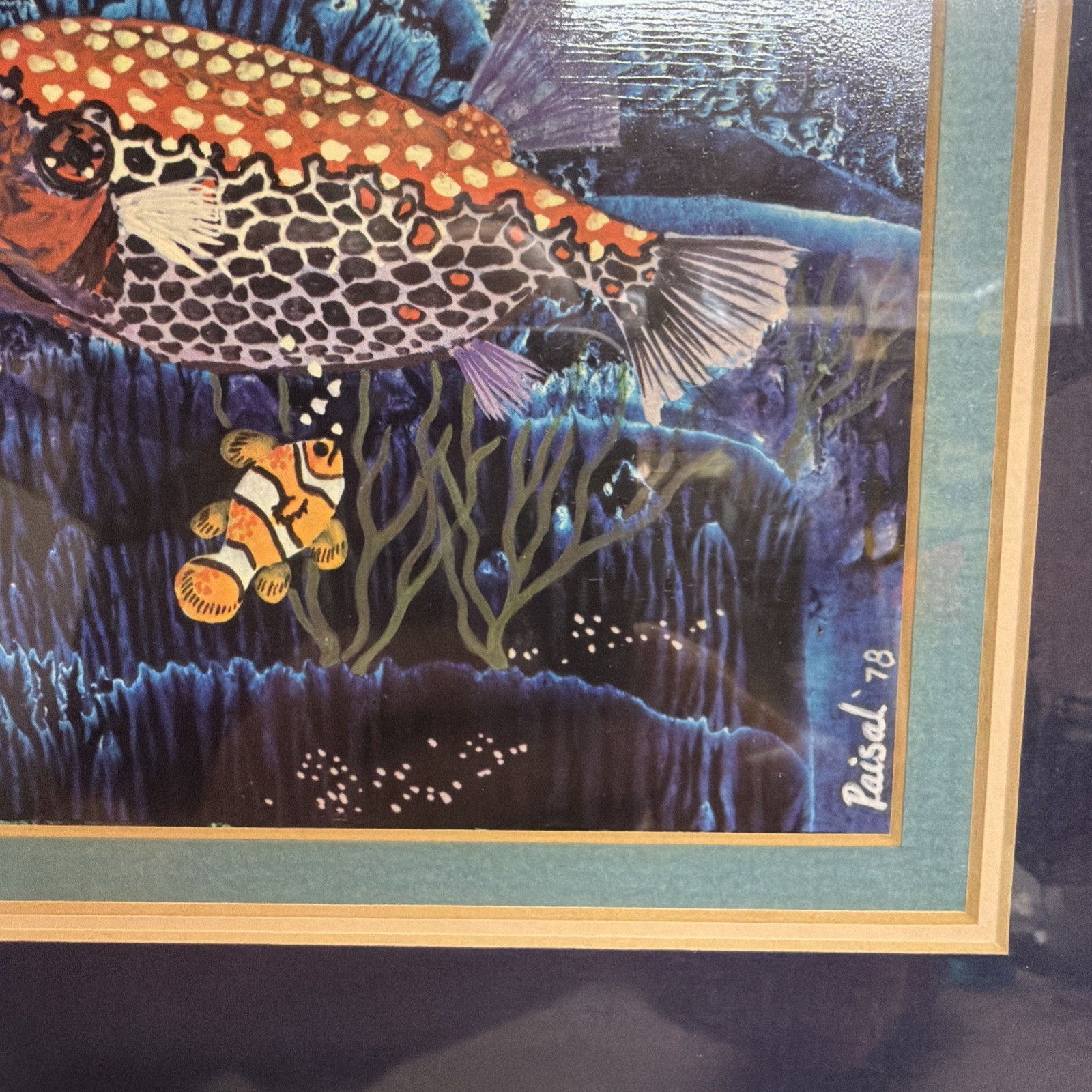 Puffer Fish & Clownfish Art Framed by Paisal 78 1978 – #101 Of 300