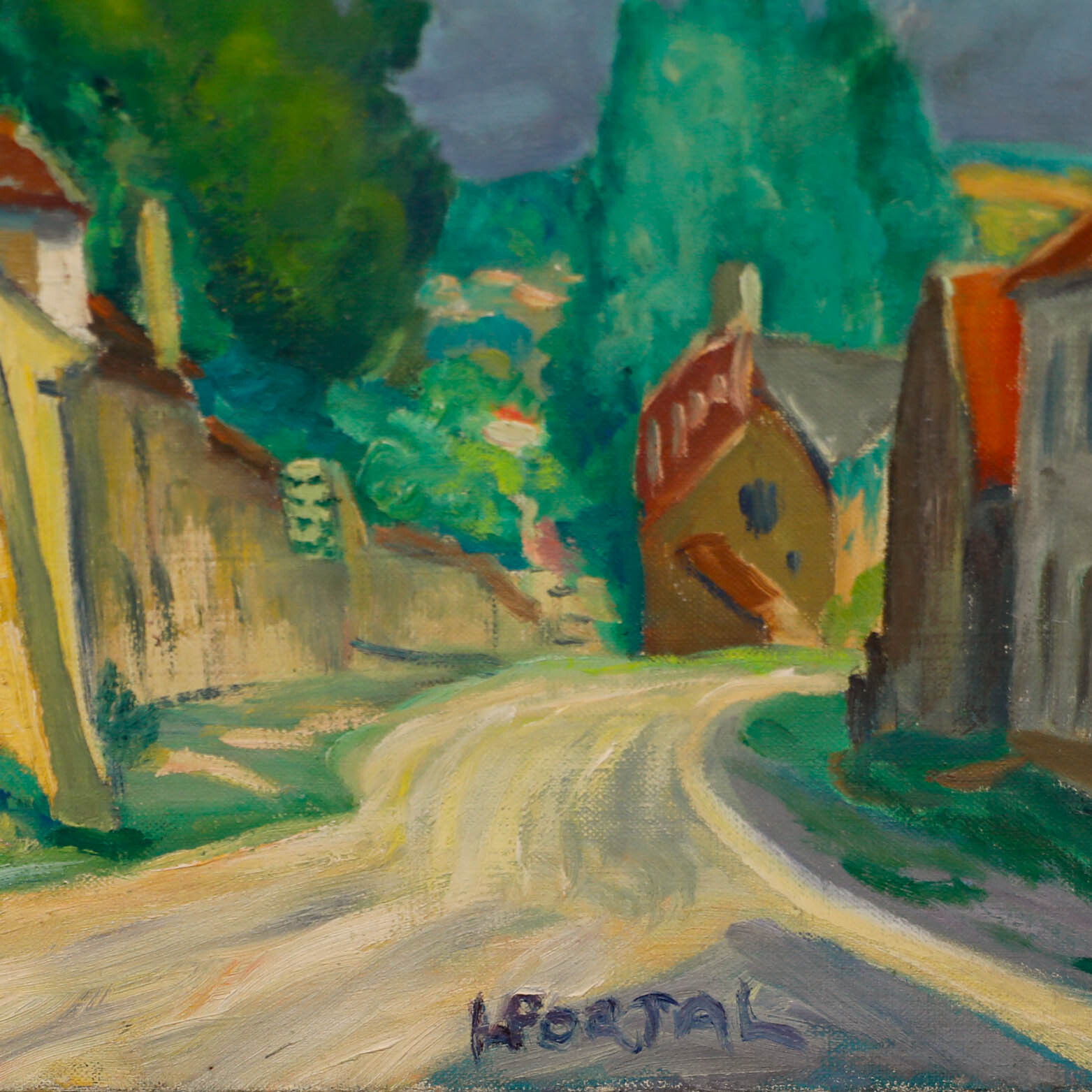 Henry Portal (1890-1982) – Mid 20th Century Oil, The Village Road