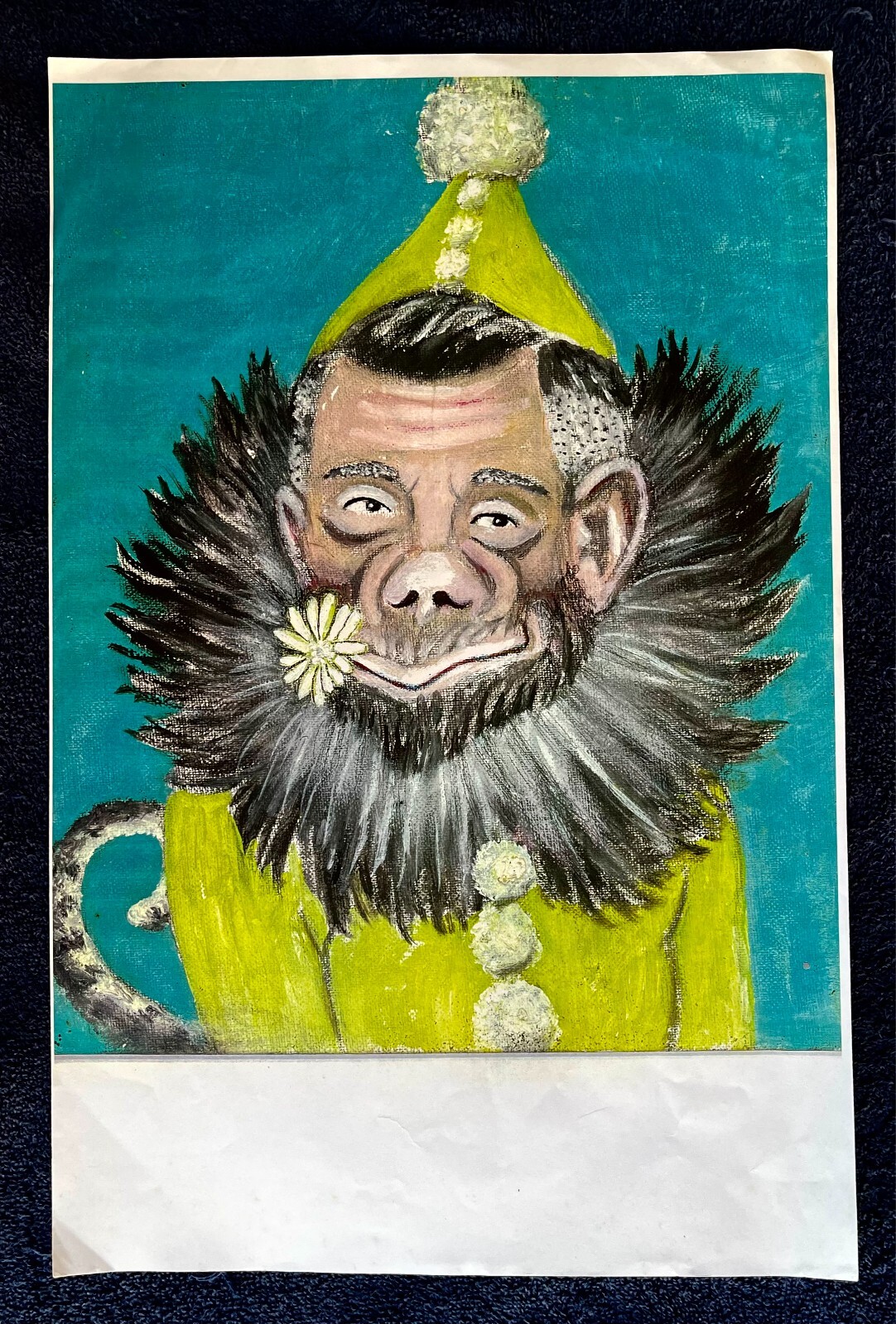 «JOHNNY CARSON as a MONKEY» L.A. Outsider Artist LEMOINE REDMOND Photocopy PRINT