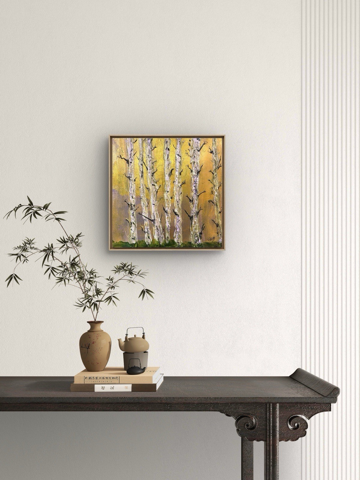 Aspen Gold Landscape Impression 12×12 ABSTRACT IMPRESSIONISM ORIGINAL Canvas ART