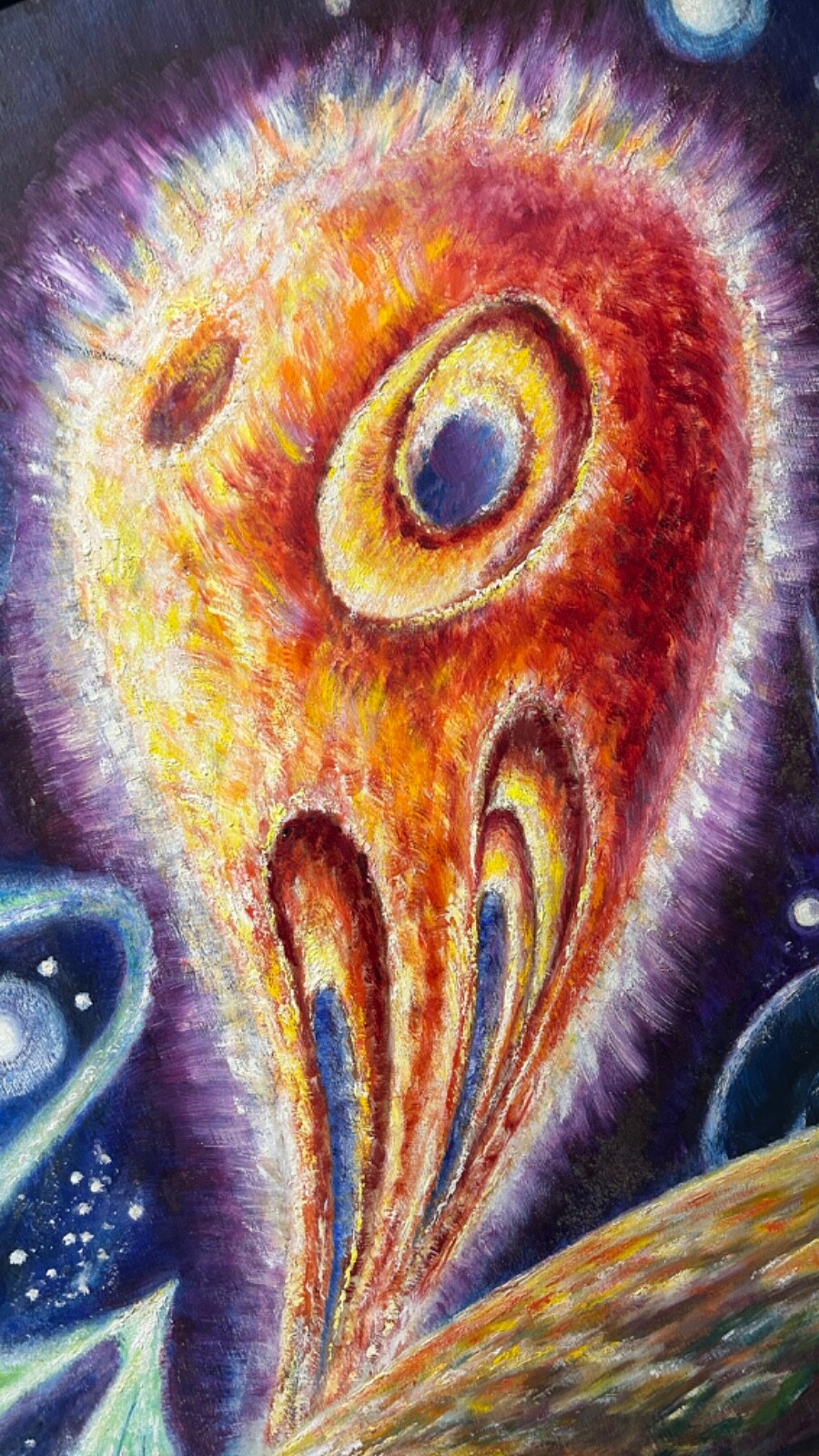 Beyond Andromeda, 1955 oil by Hugo Gnam. Fantastic Mystical Outer Space