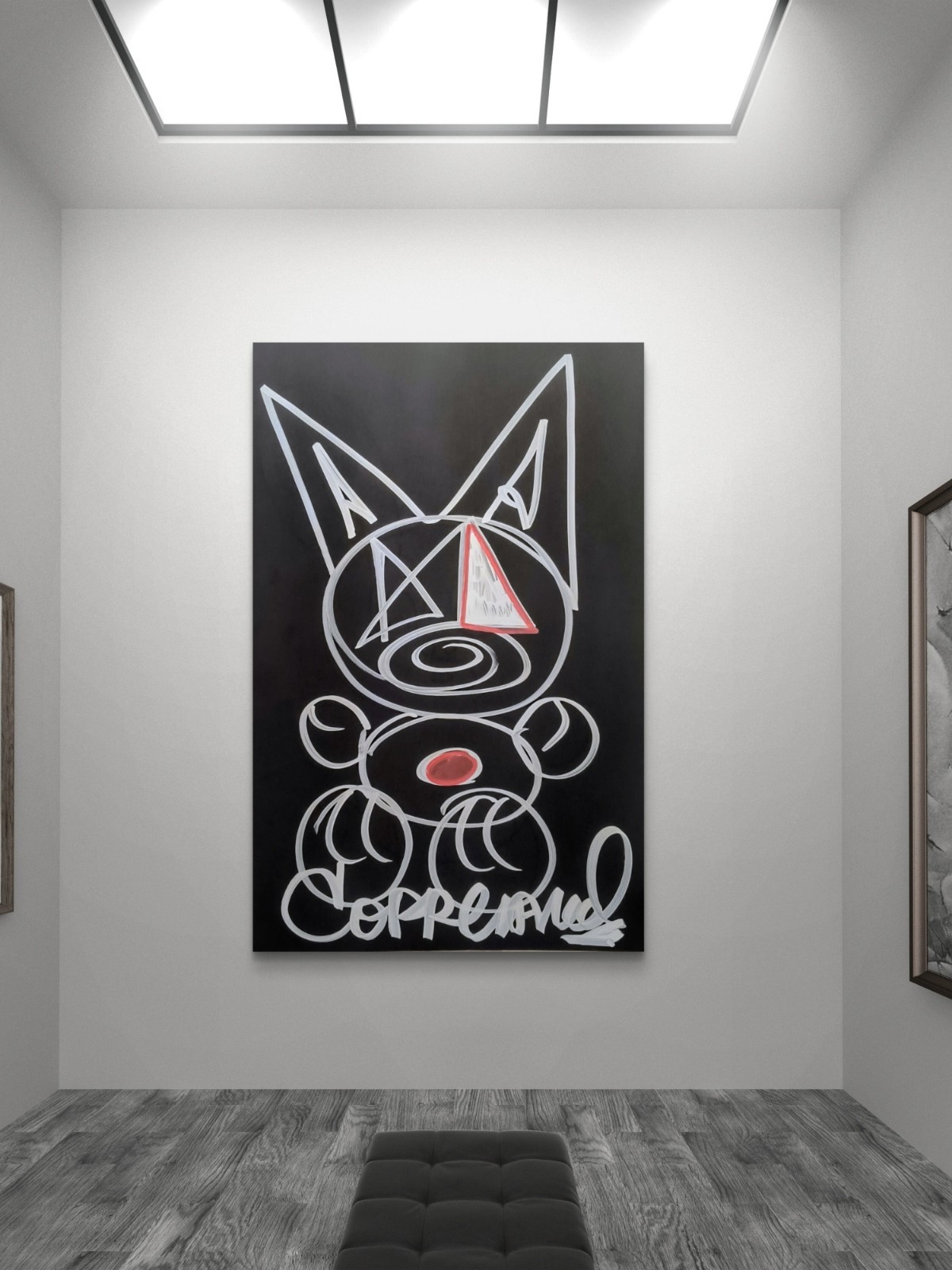 Trey Coppland, Electric ART Abstract Dog Painting, 20×30 in, 2026, Signed, OOAK