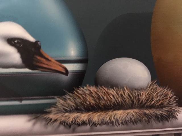 James Carter Another Nesting Theory airbrushed acrylic art 24″x30″ unframed 1991