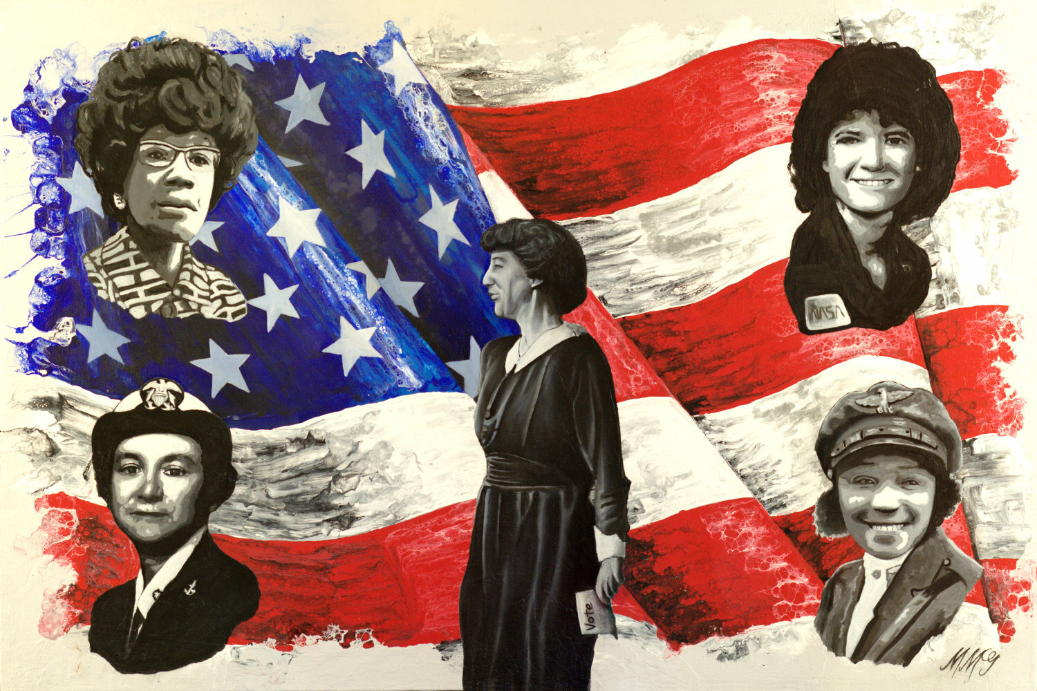 🔵 FIRST OF MANY | Original Painting Art Decor Portrait Famous Woman