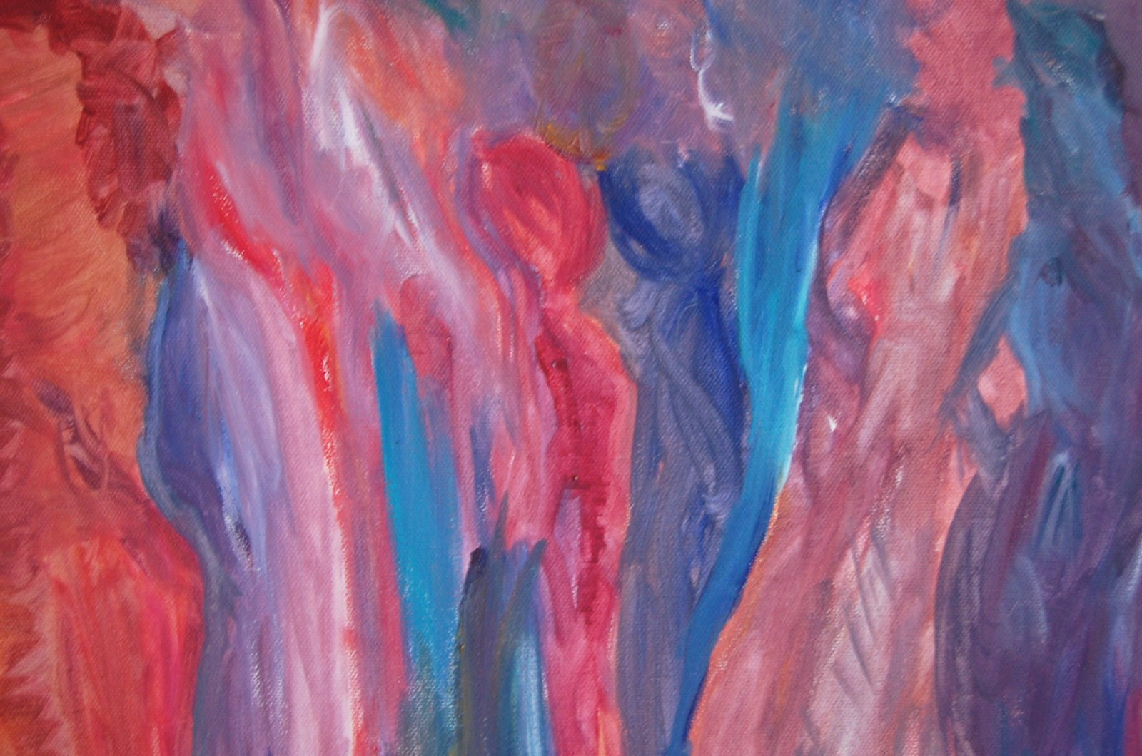 Vtg Framed Original Multicolor Surrealist Abstract Acrylic Oil Painting 20X16
