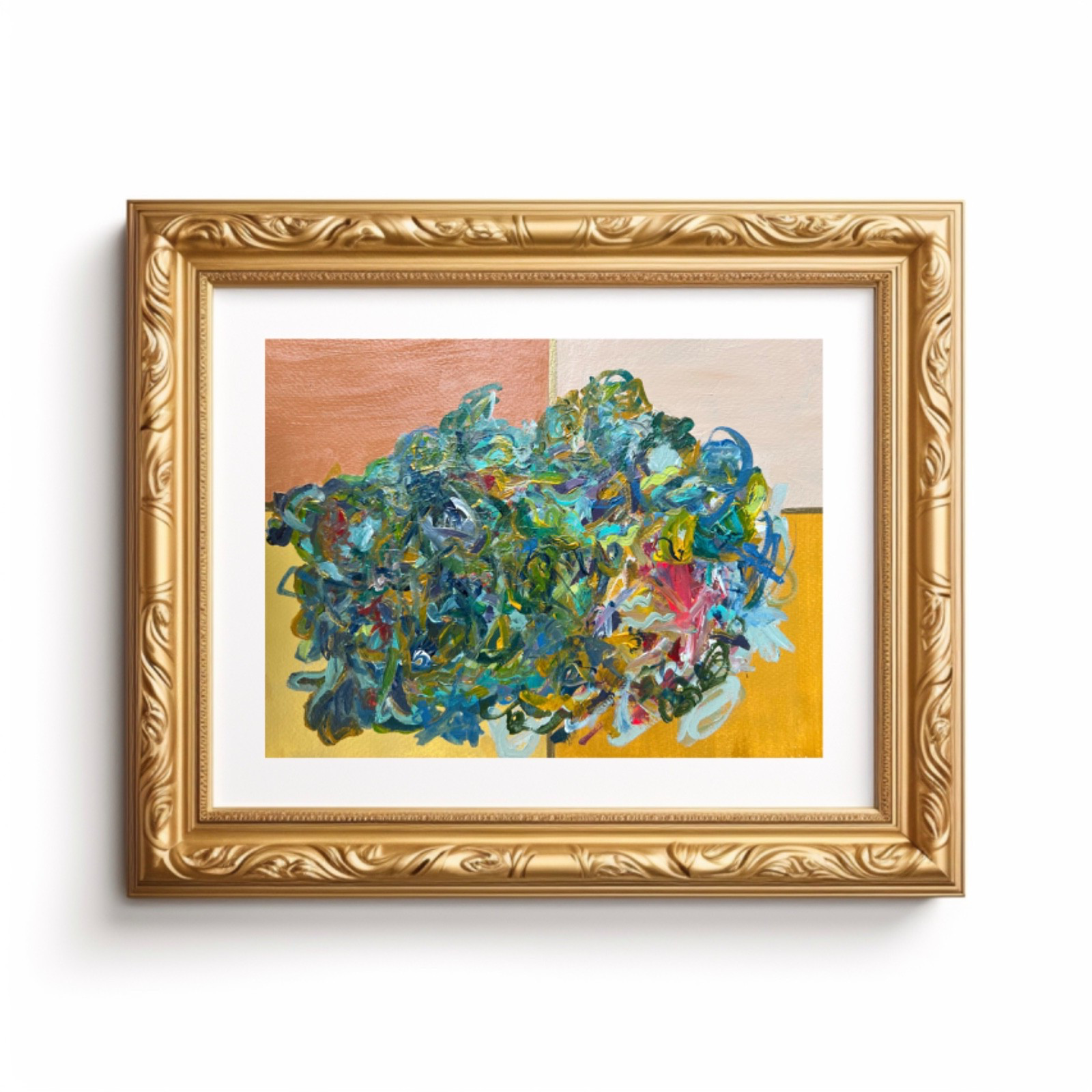 Abstract Painting Original Matted 11 x 14 Acrylic Colorful Modern Art Jimarieart