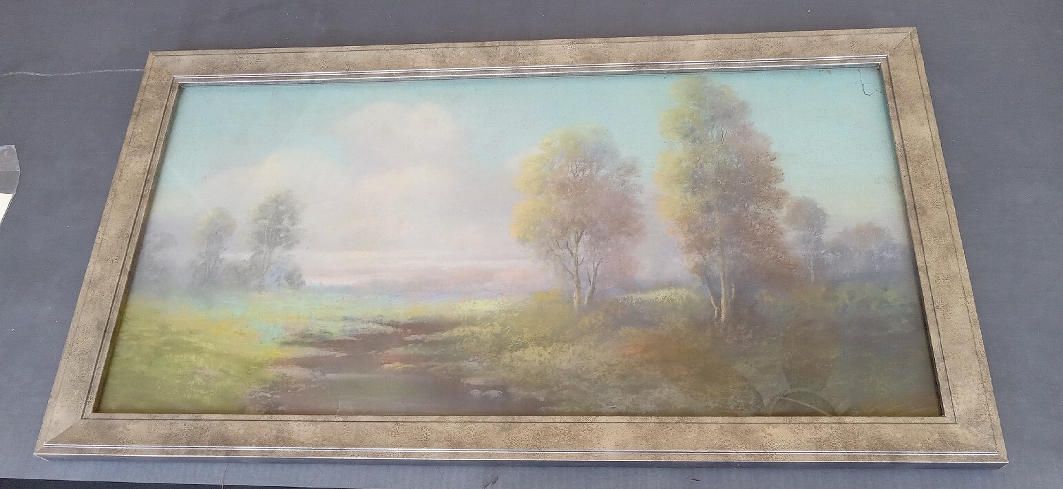 ORIGINAL PASTEL PAINTING – Beautiful Summer Landscape- Chandler Era – 1910s