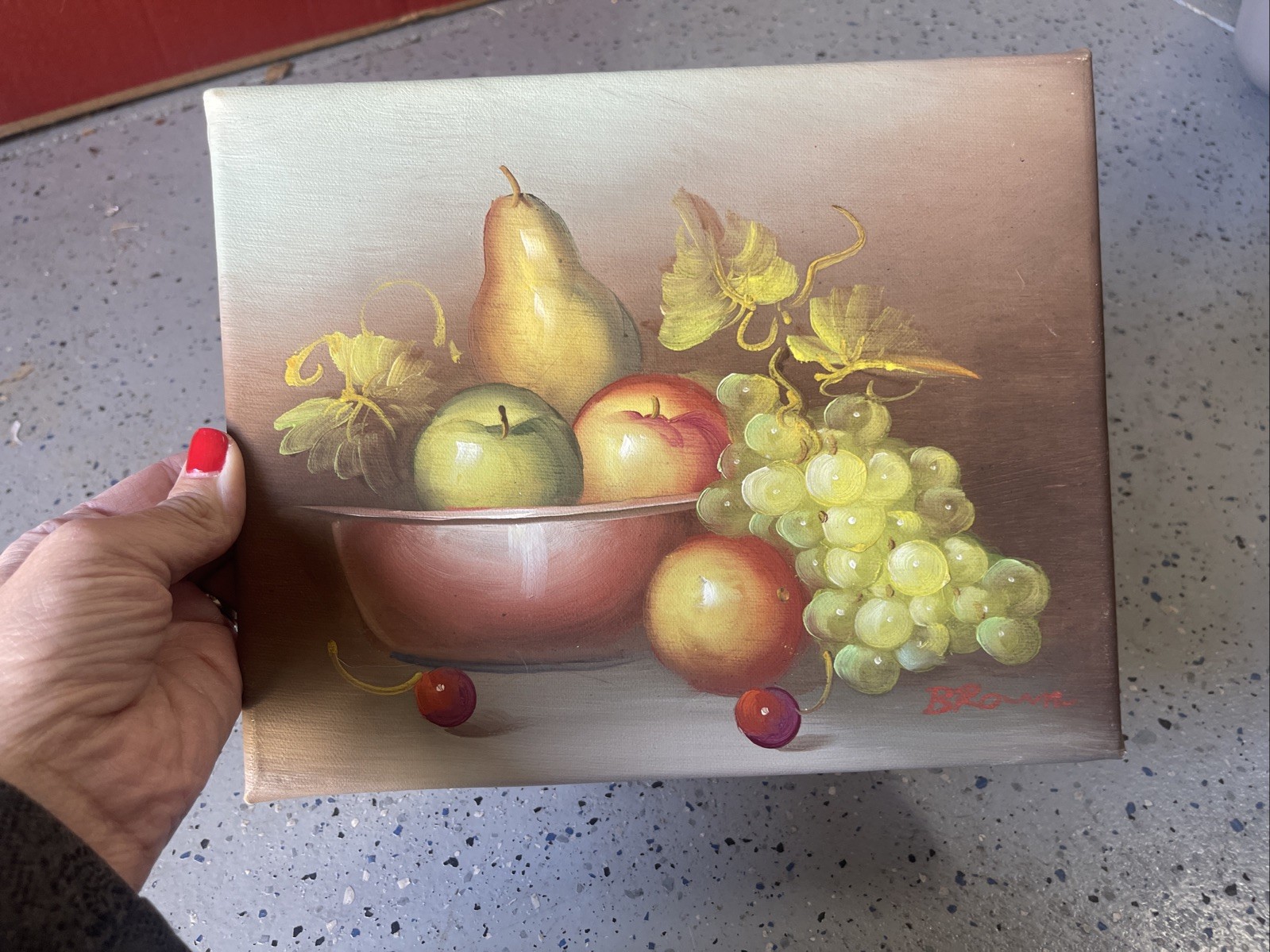 Oil Painting still life 10 X 8 Fruit Bowl Realism Art