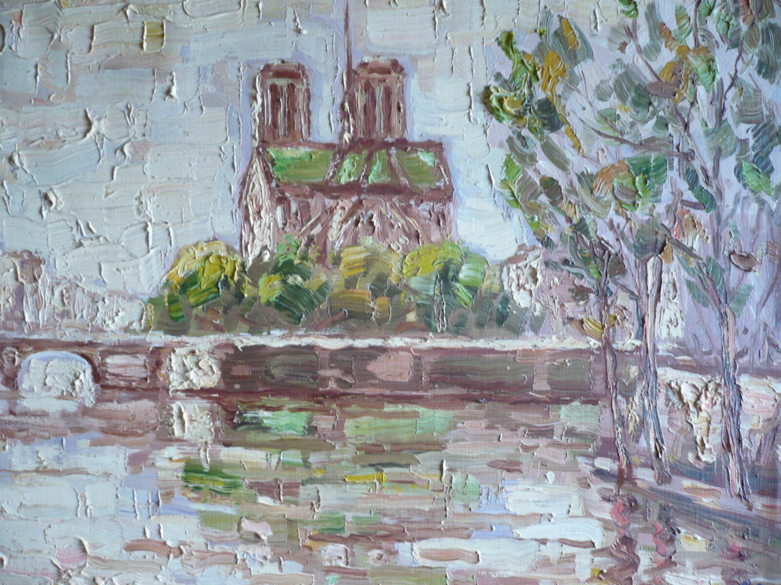 PREBEN RASMUSSEN, DENMARK FRANCE LISTED CHUNKY IMPASTO MODERN FRENCH LANDSCAPE