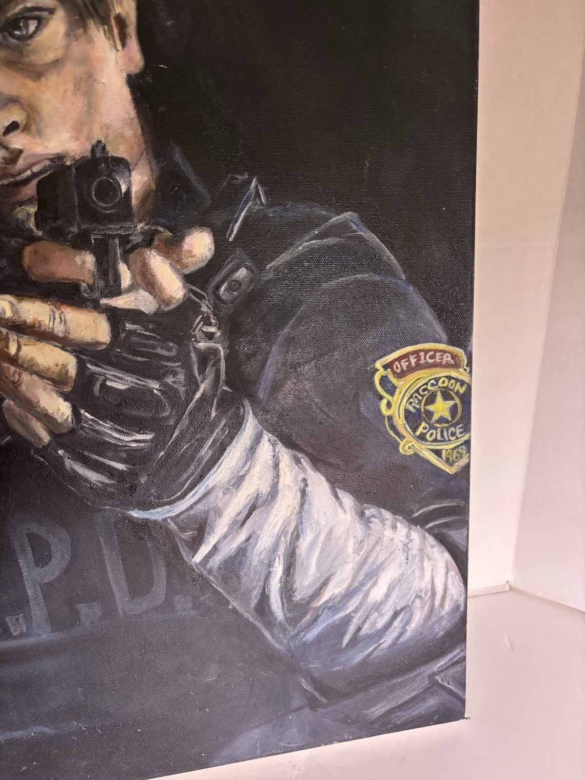 Resident Evil original Oil painting By Lacey Roberts 20x24x1.5”Stretched Canvas