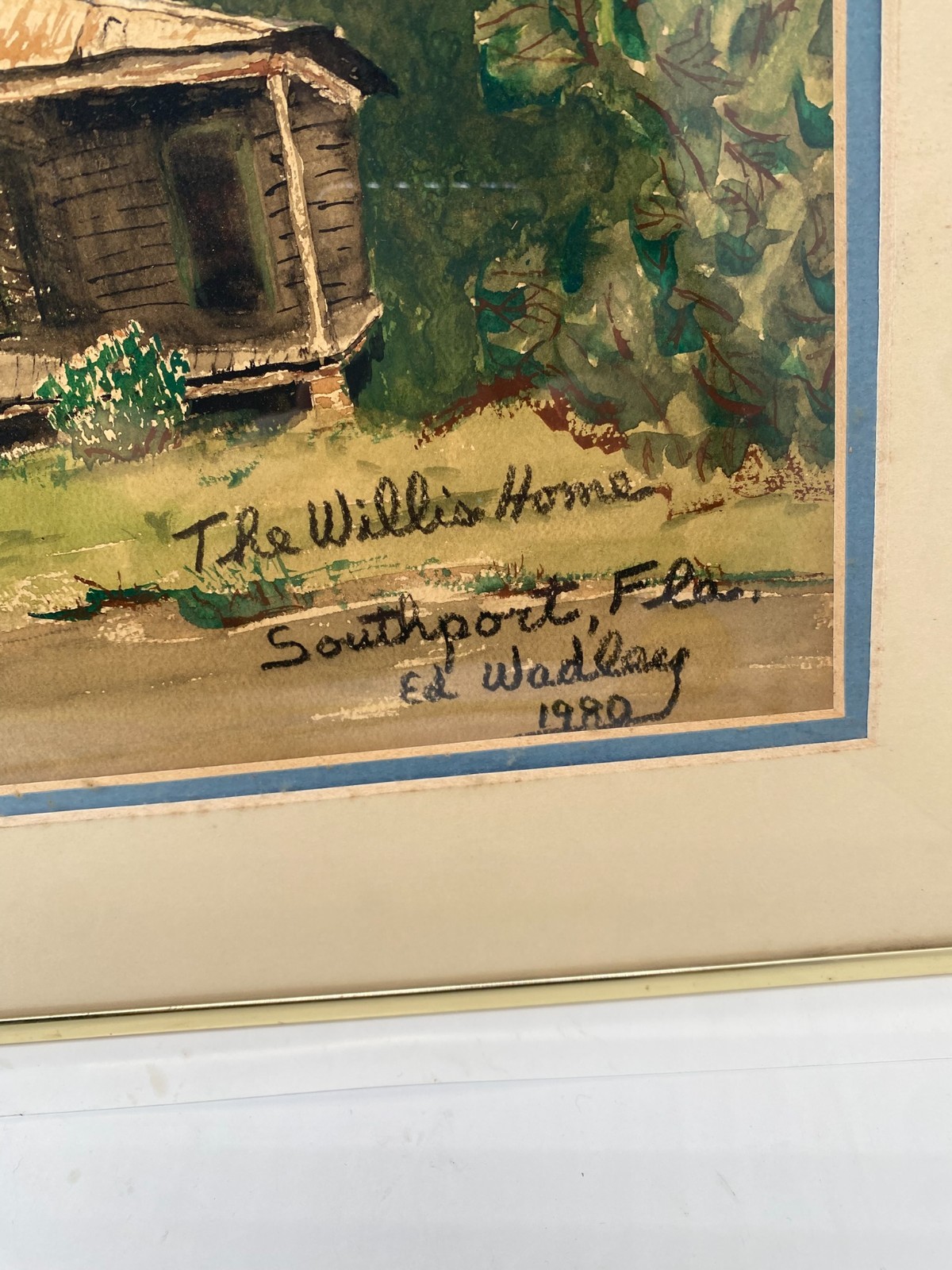 Vintage Hand painted » The Willis House » South Port Florida 1980 Ed Wadley