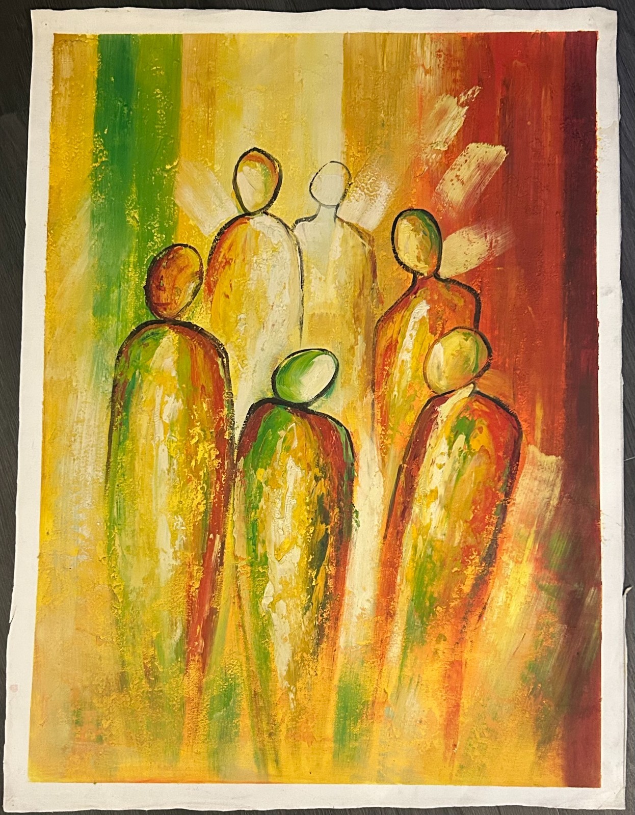 Hand-Painted Oil Painting on Canvas Paper 35×27. «Radiant Souls»
