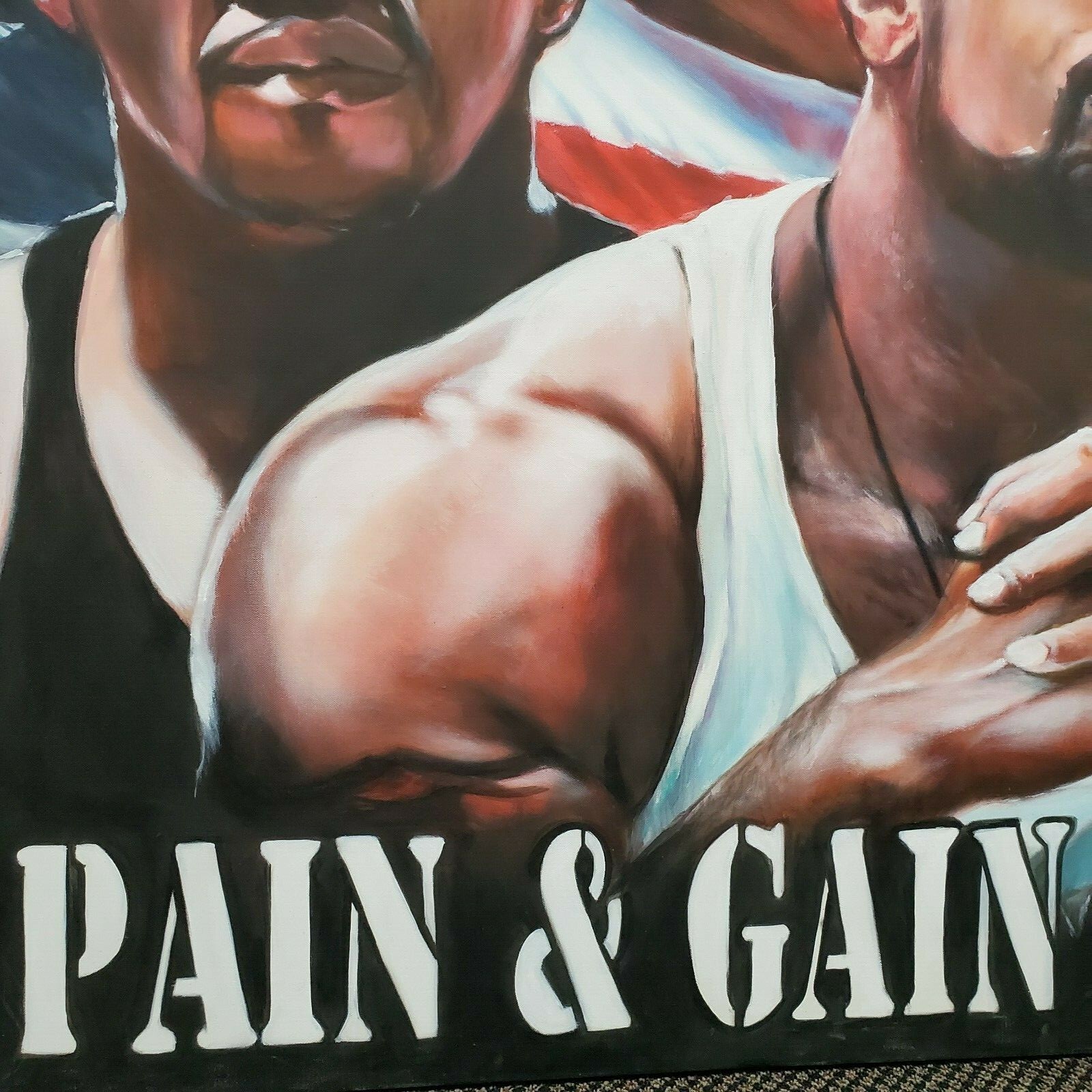 Pain & Gain Anthony Mackie Dwayne Johnson Mark Wahlberg Don Hall Original Art