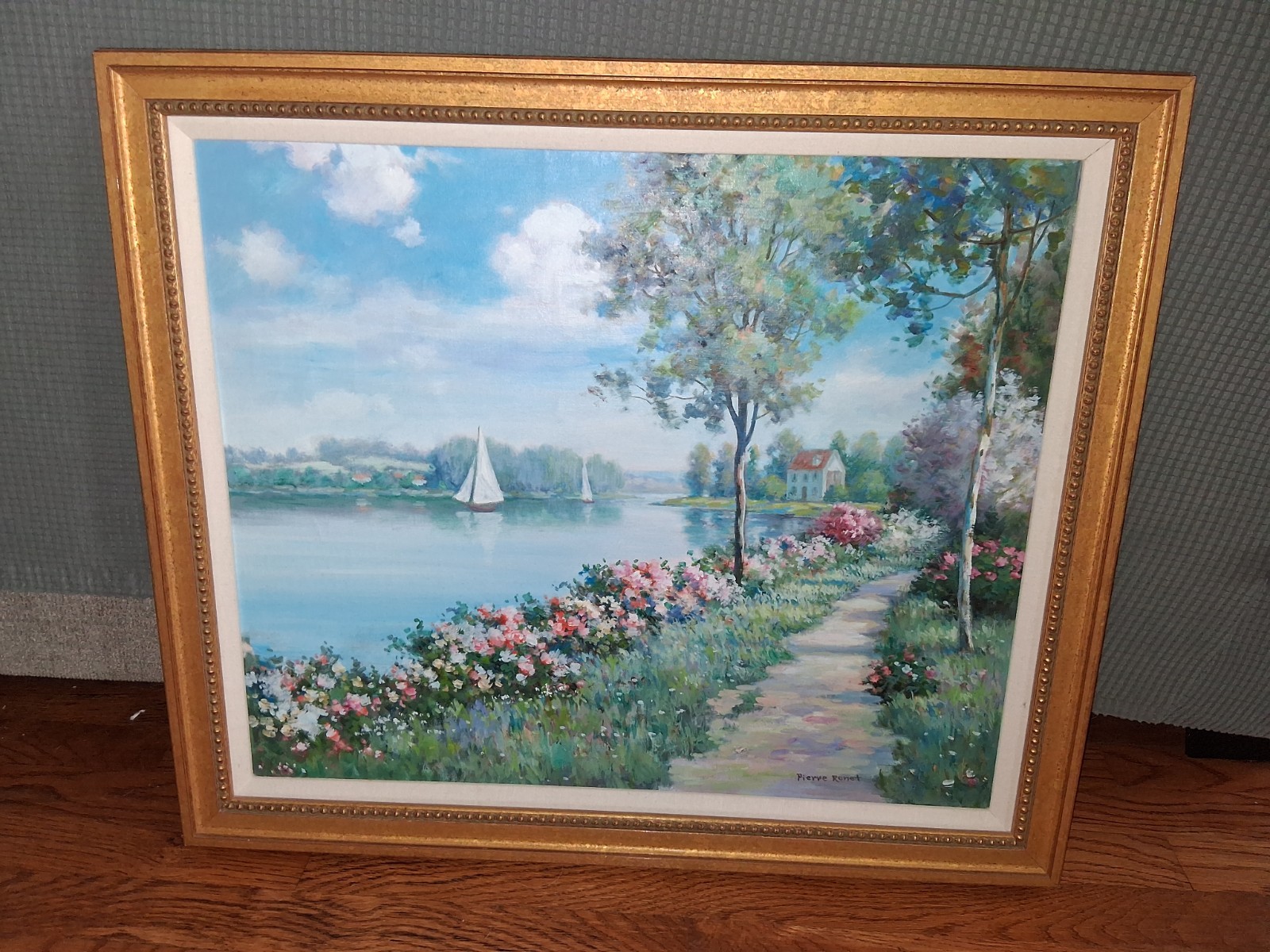 Pierre Ronet French 20th Century Oil On Canvas In Giltwood Frame -28.25″ x 23.75