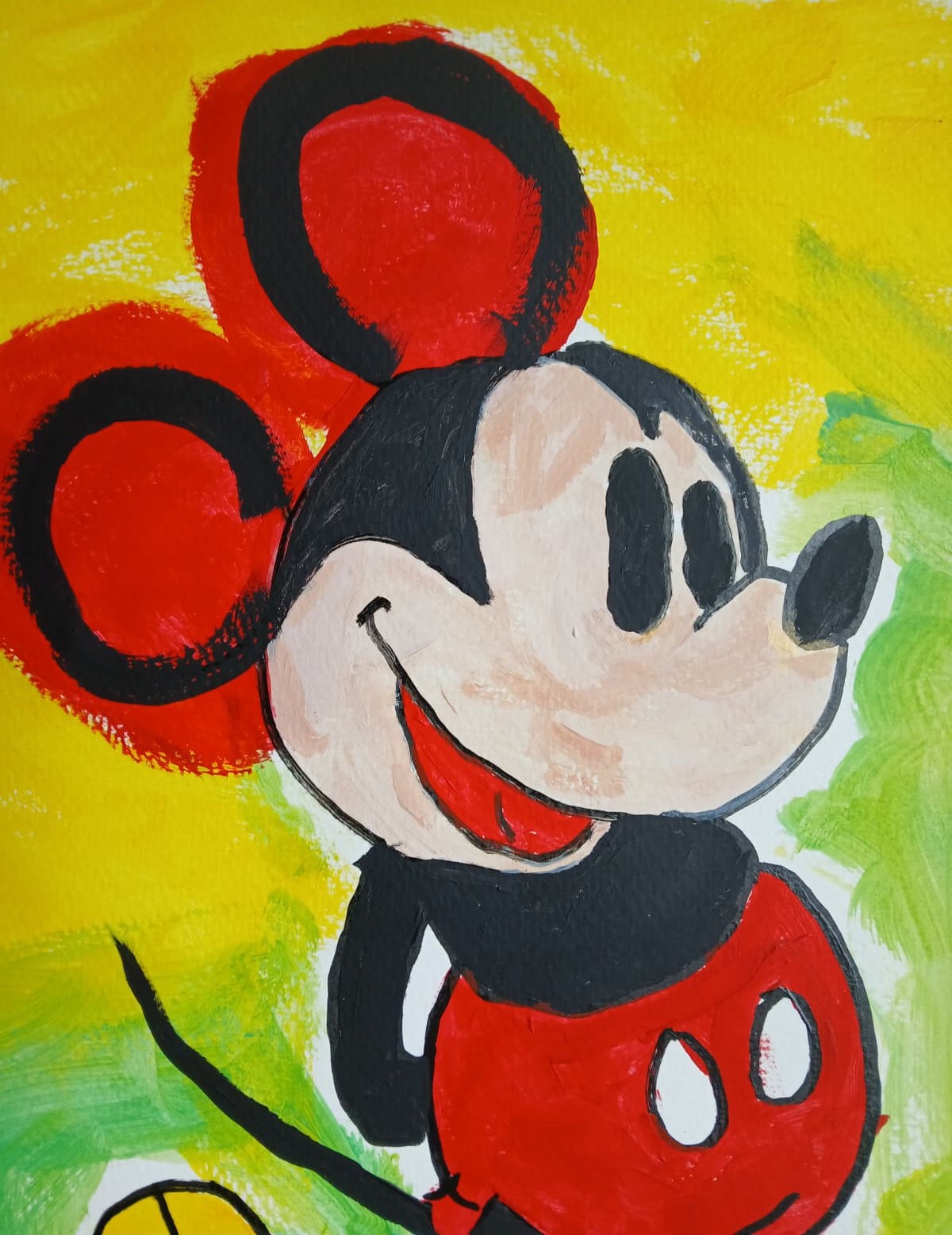 Abstract/Expressionism Disney Mouse 11×14 colorful Handmade Street Art Painting