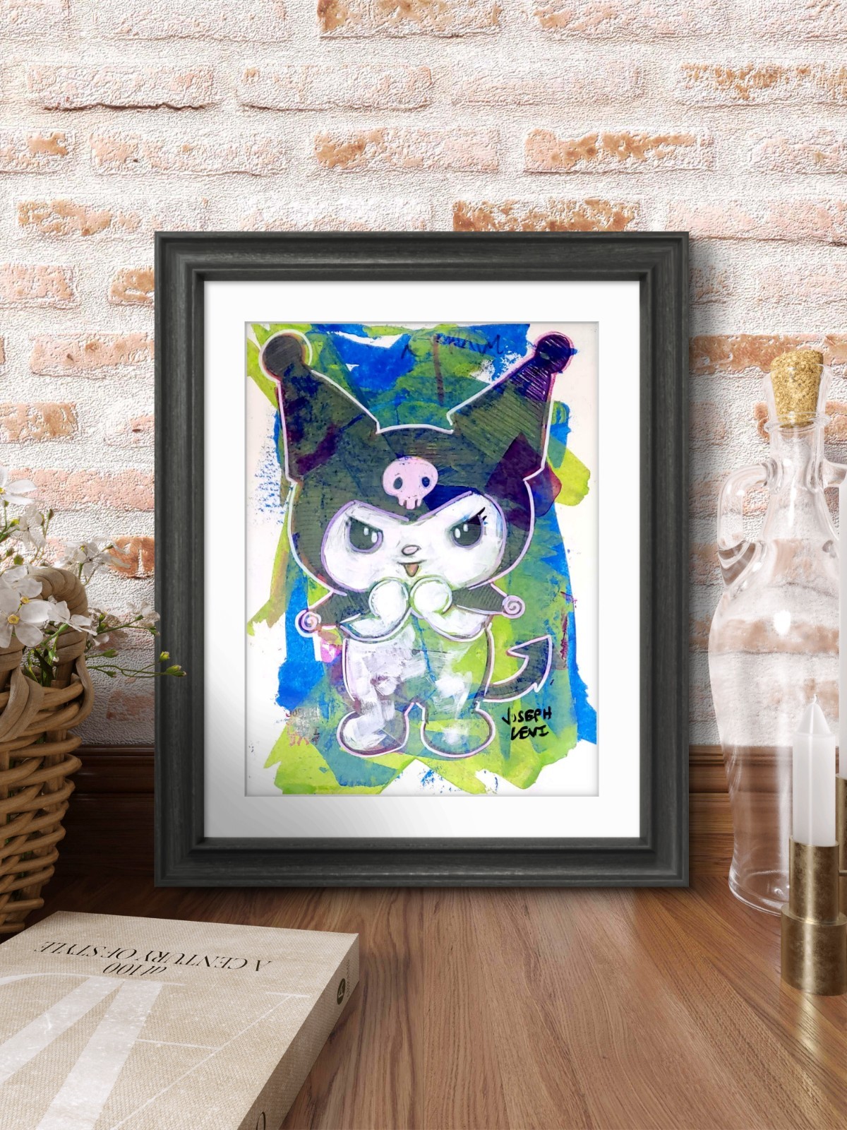 Original Modern Art 9×12 Expressionist Kuromi Portrait Acrylic Painting Paper